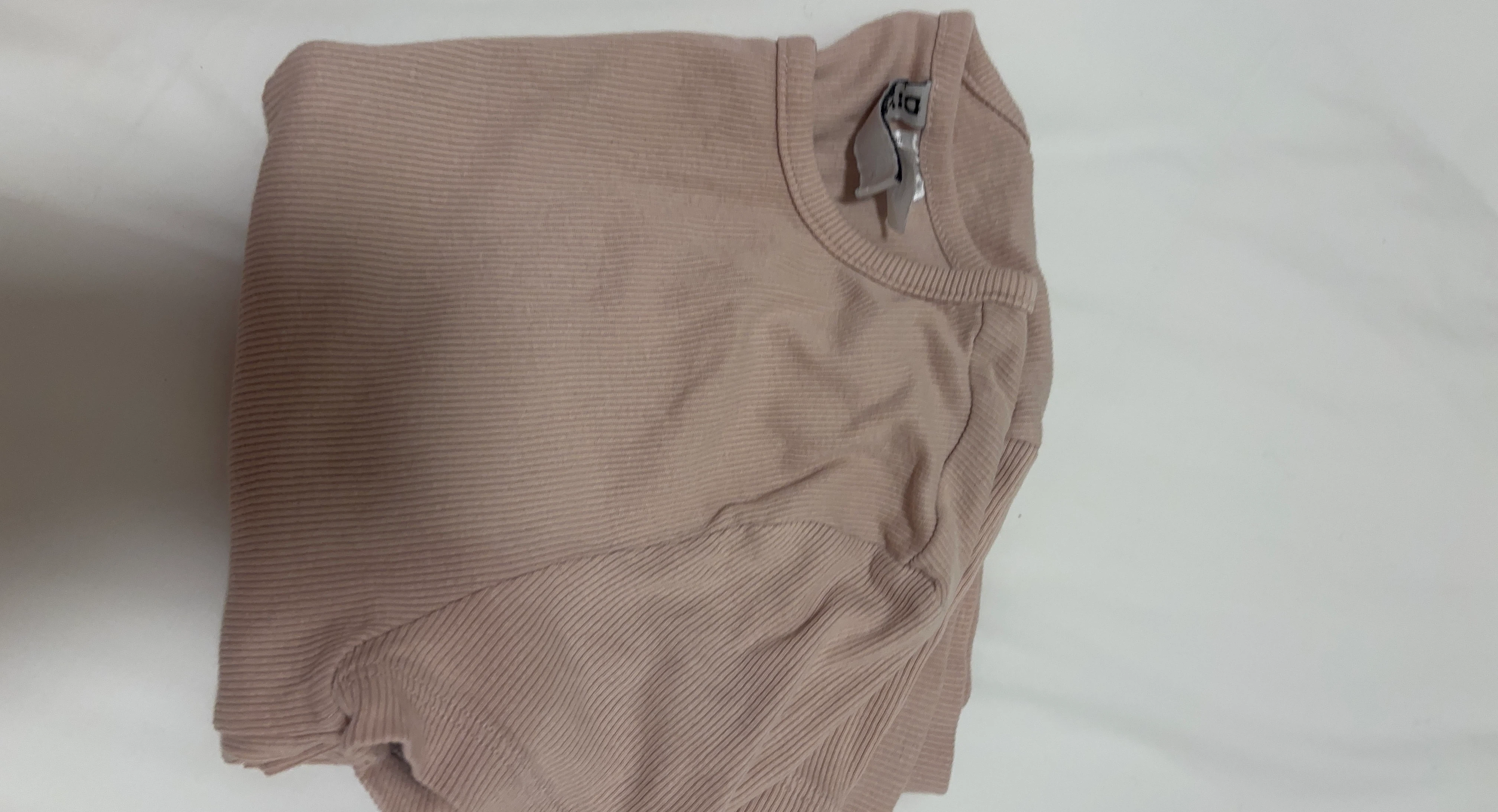 H&M Divided Ribbed Long Sleeve Top - Beige