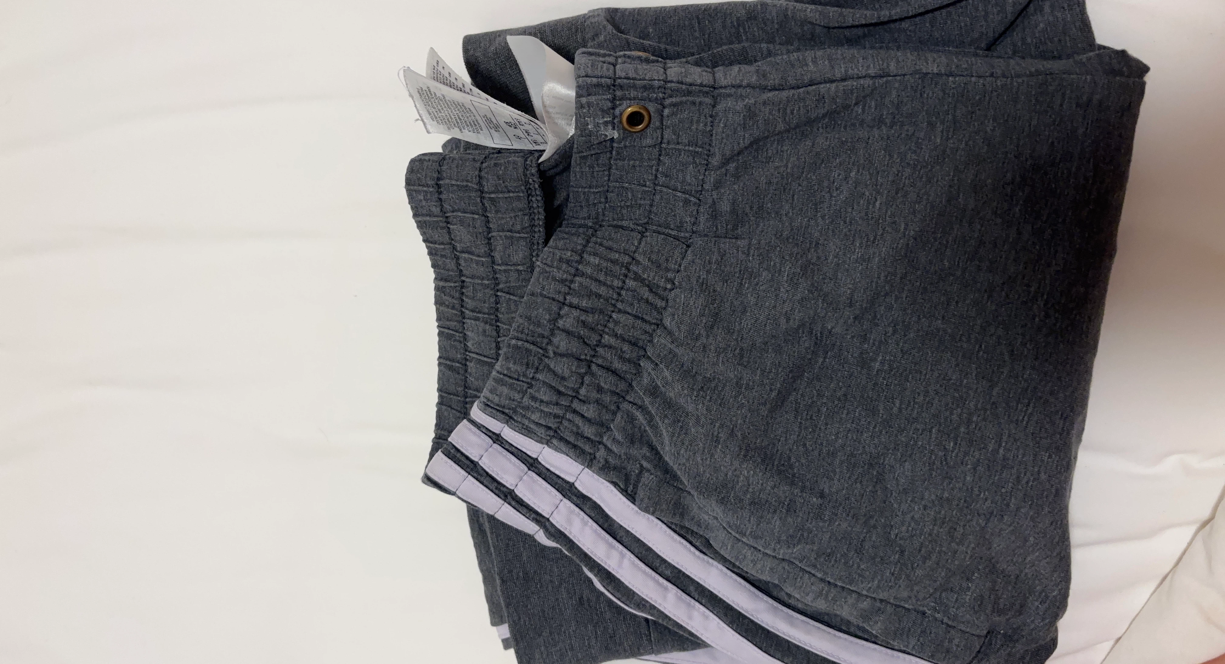 Adidas Grey Sweatpants with Three Stripes