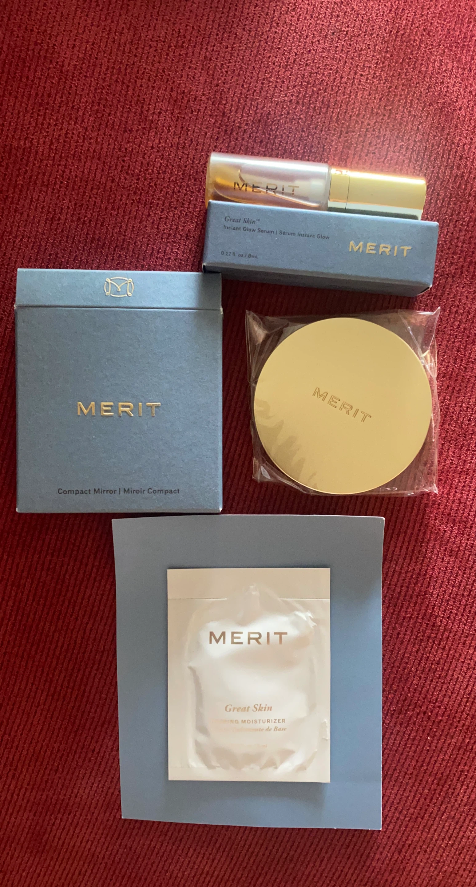 MERIT Great Skin Instant Glow Serum & Compact Mirror