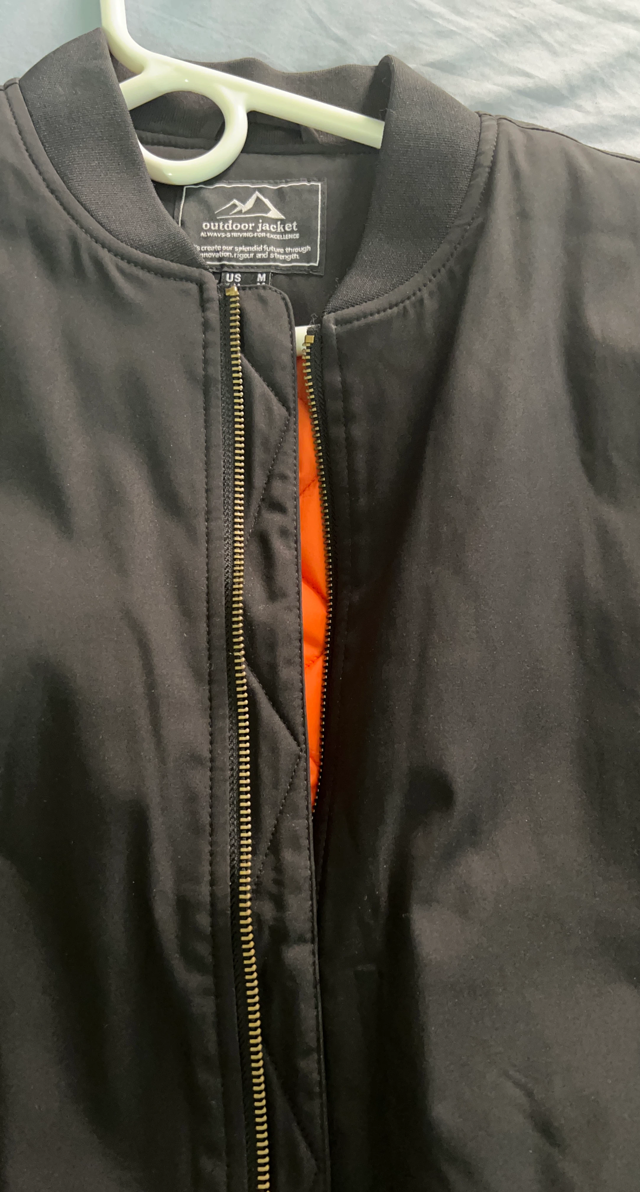 Outdoor Jacket Black Puffer Bomber Size M