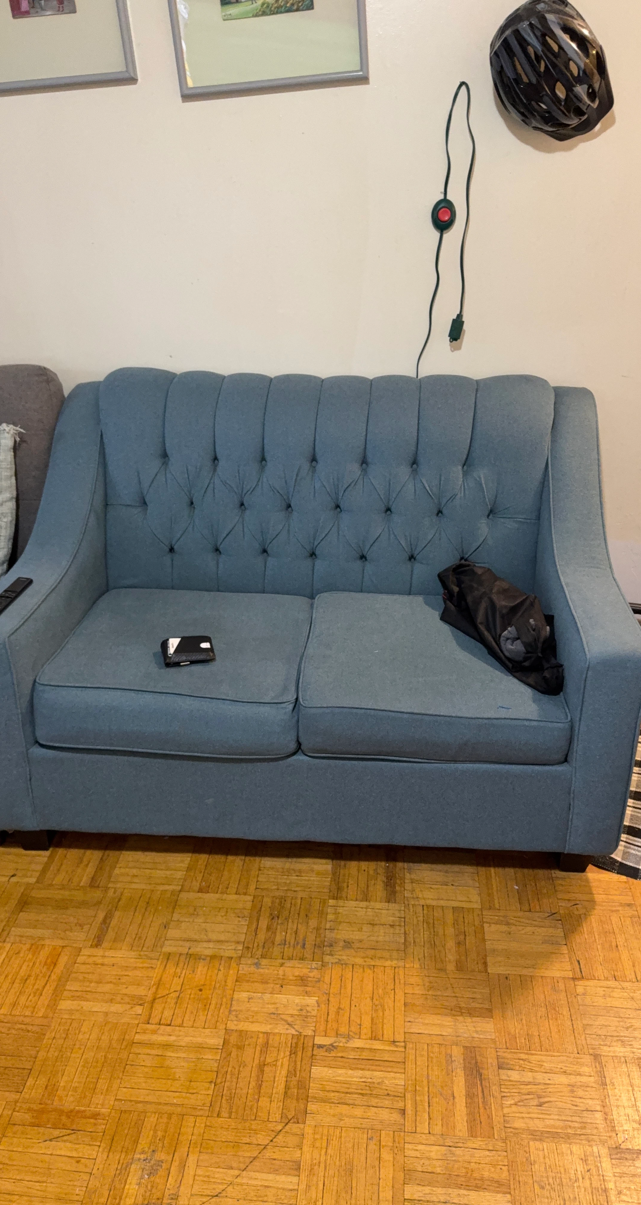 Blue Tufted Sofa