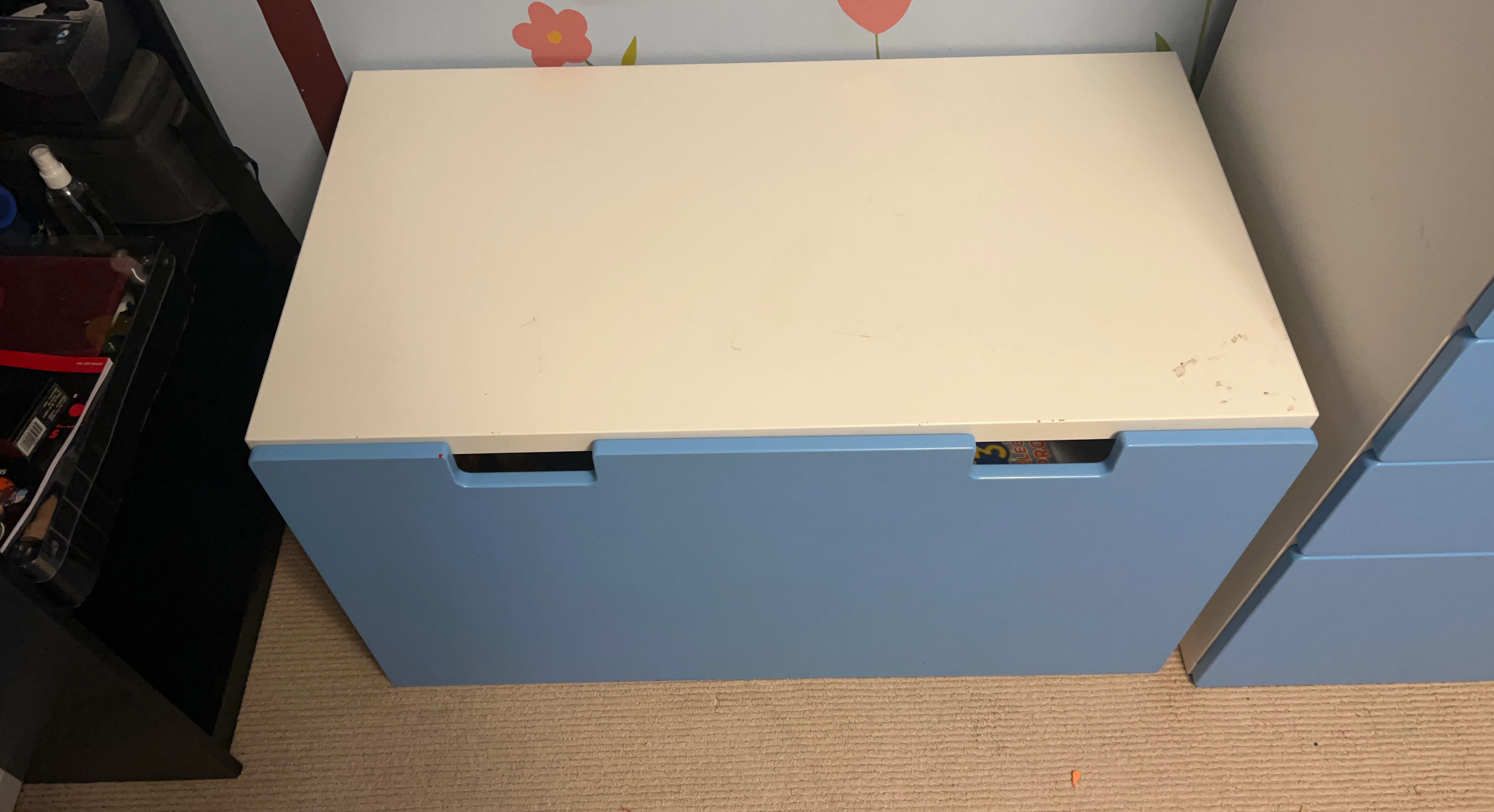 Ikea MALM blue and white chest drawer