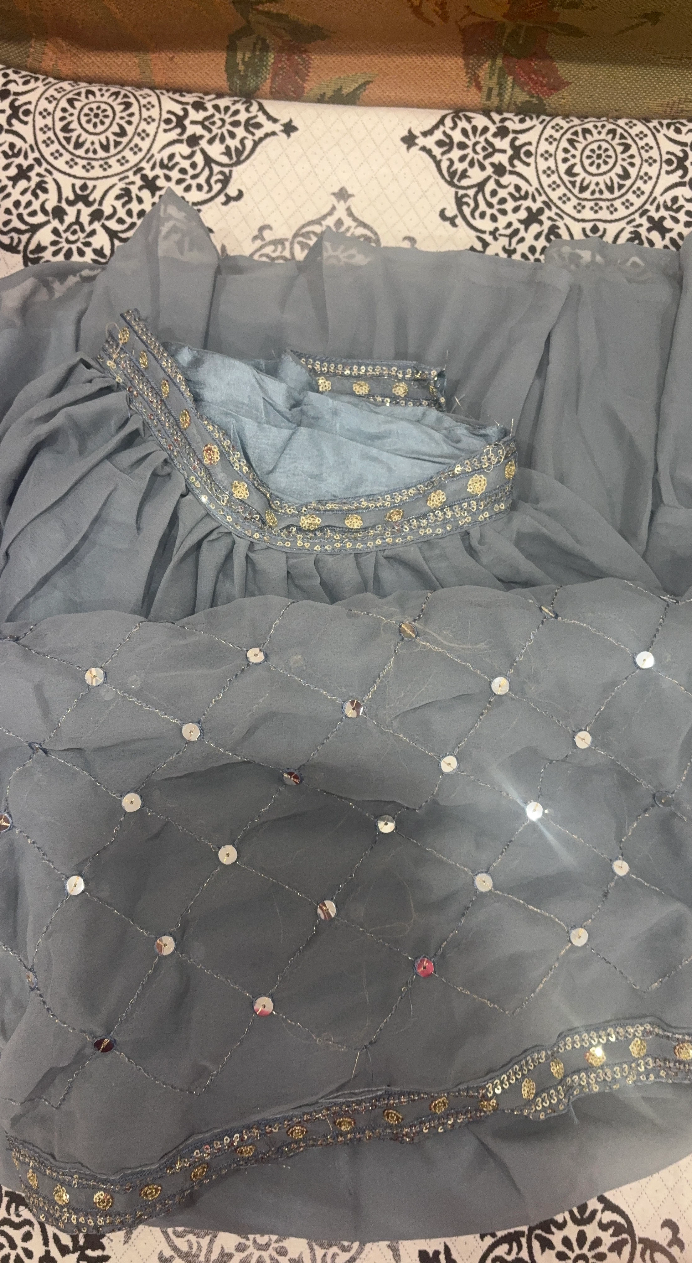 Grey embellished lehnga