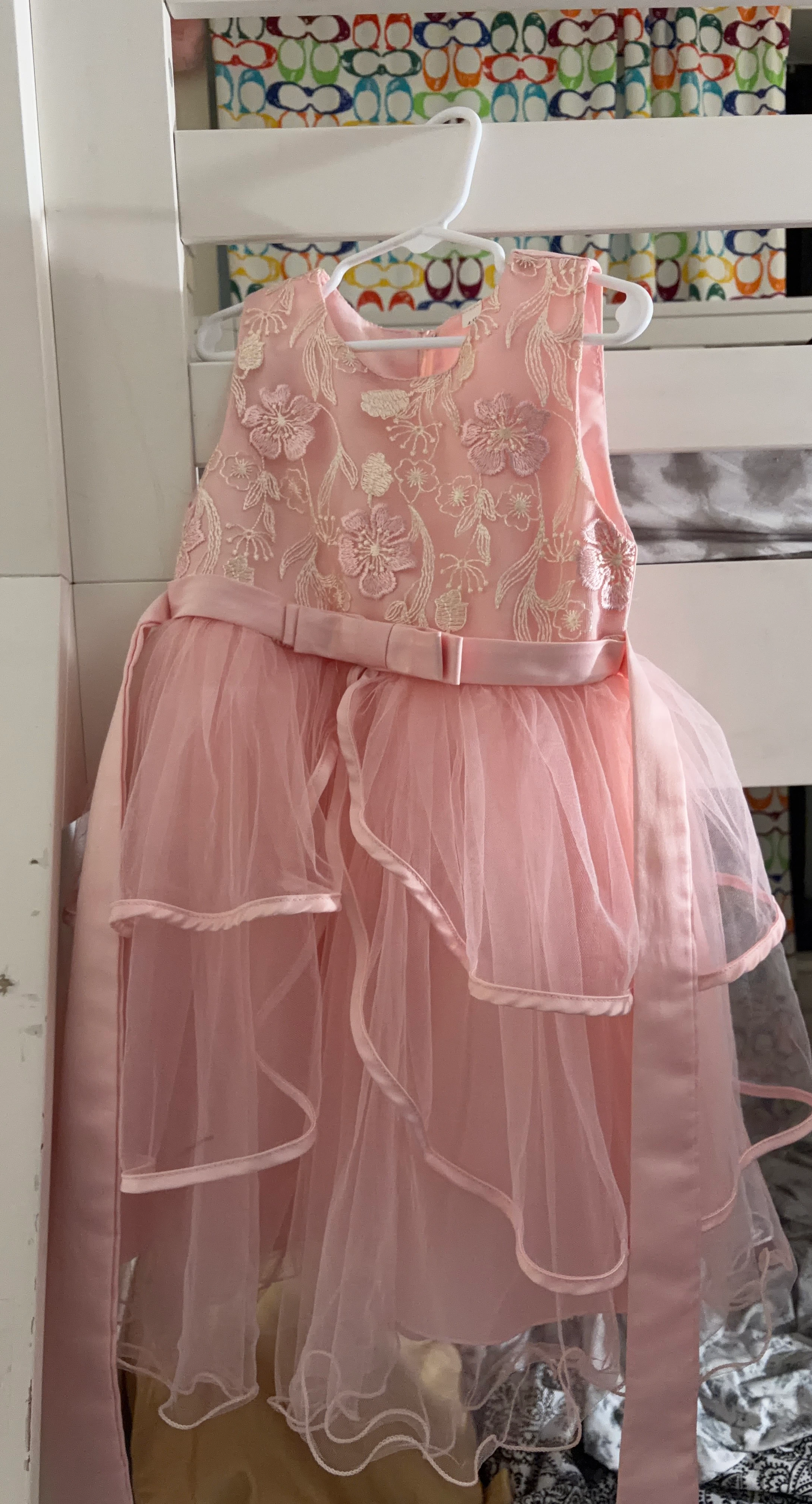 Pink Floral Tulle Dress