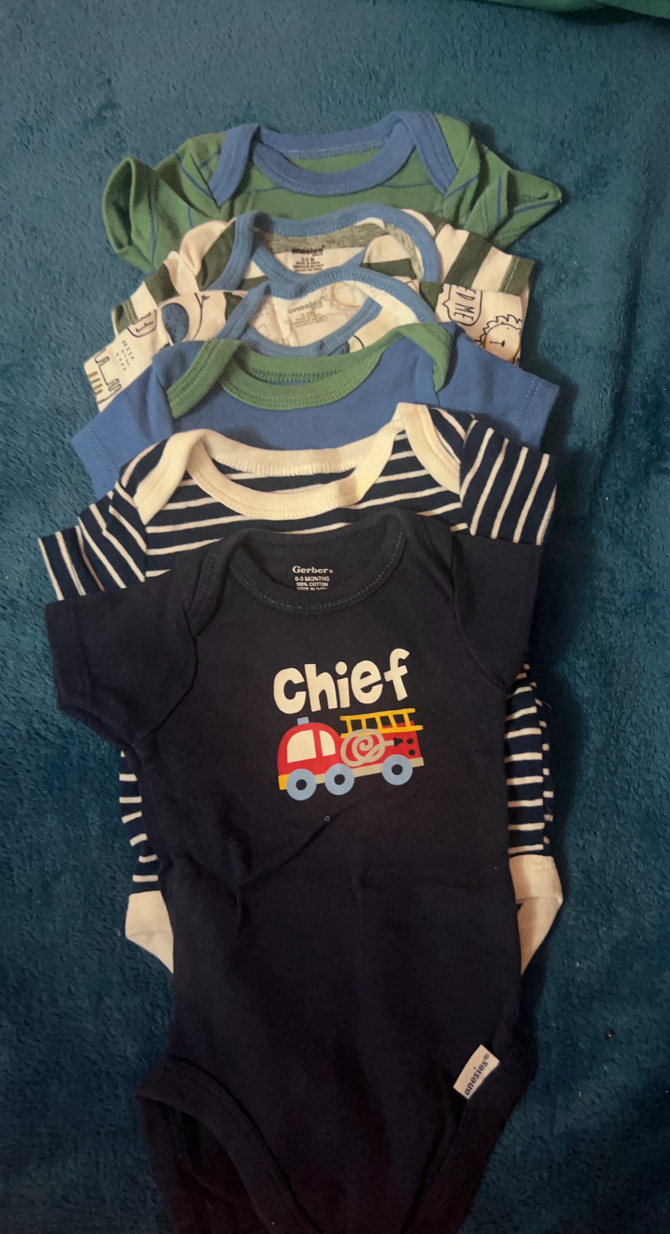 Gerber Baby Onesies 5-Pack "Chief" Firetruck Bodysuits