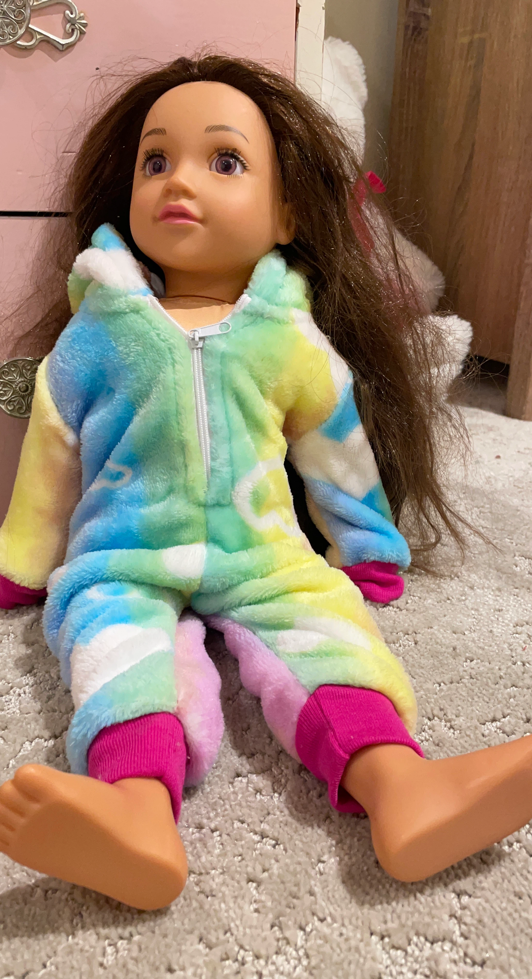 Doll with Tie-Dye Pajamas
