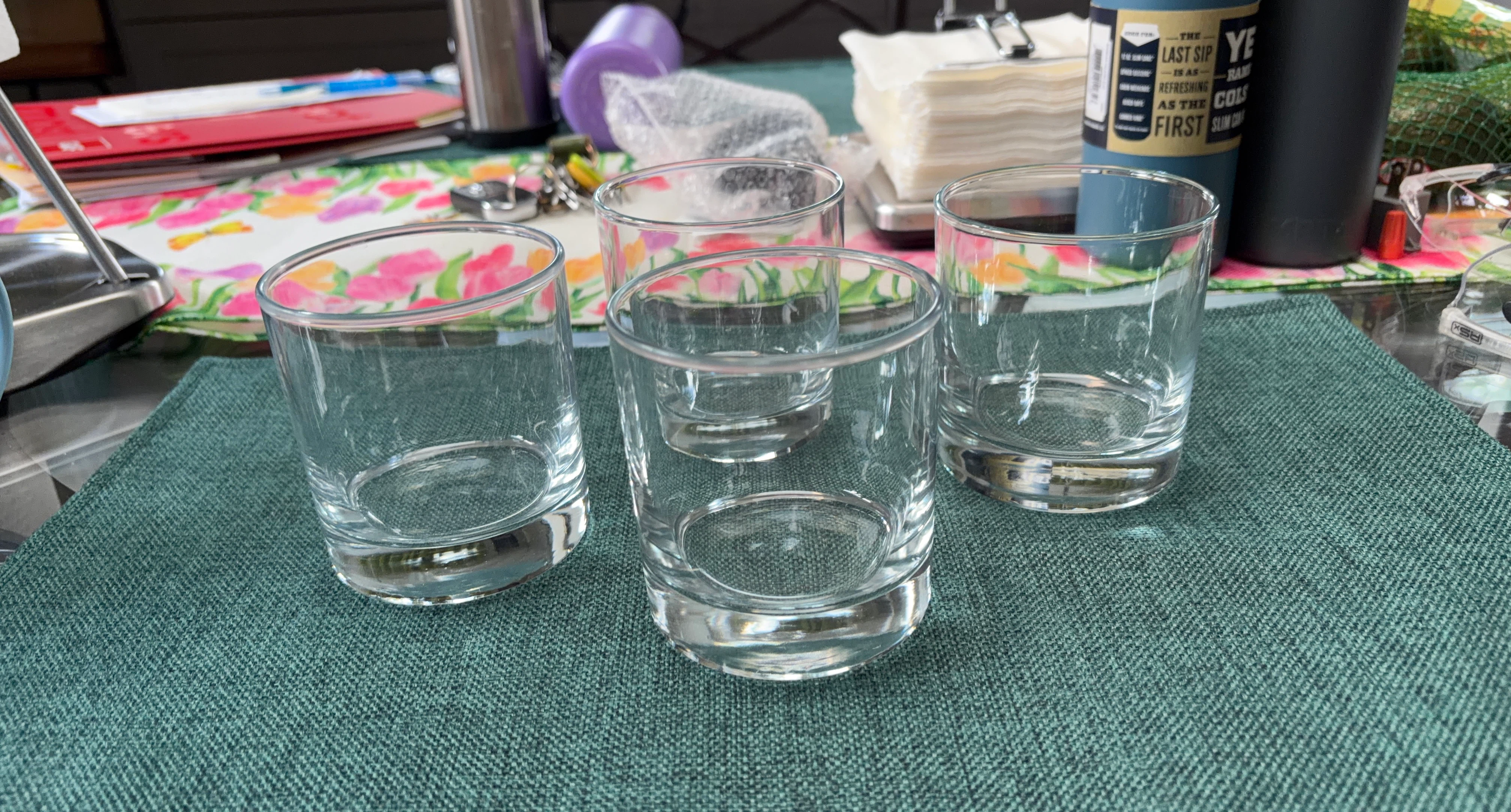 Set of 4 Clear Glass Tumblers $10 obo