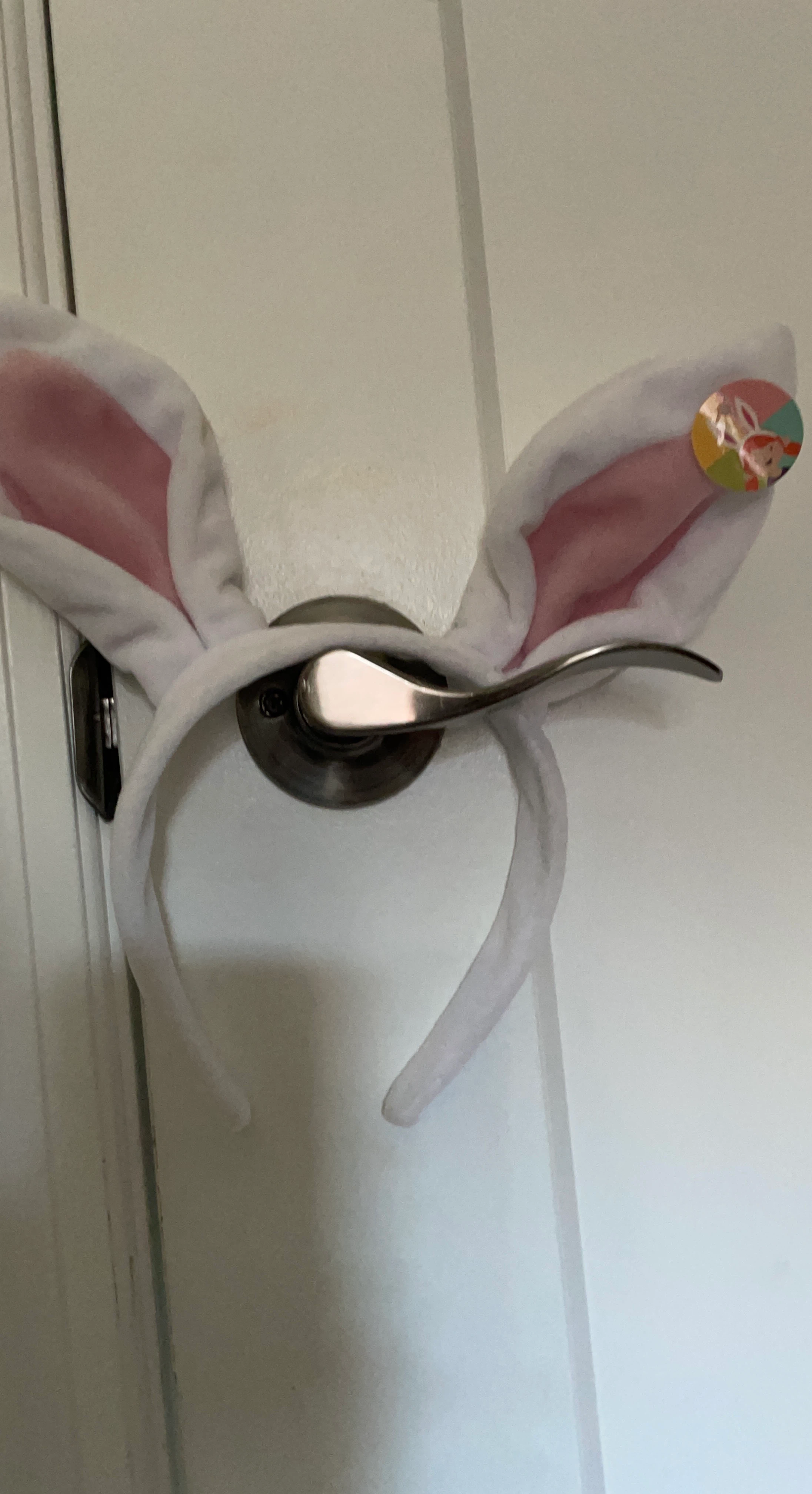 White Plush Bunny Ears Headband