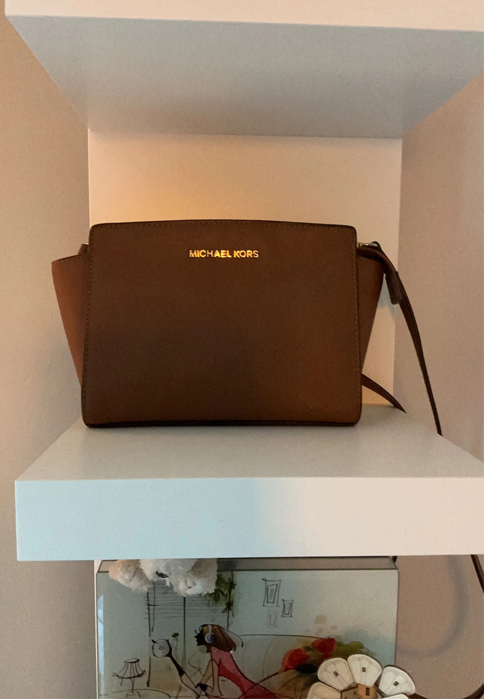 Michael Kors Brown Leather Crossbody Bag