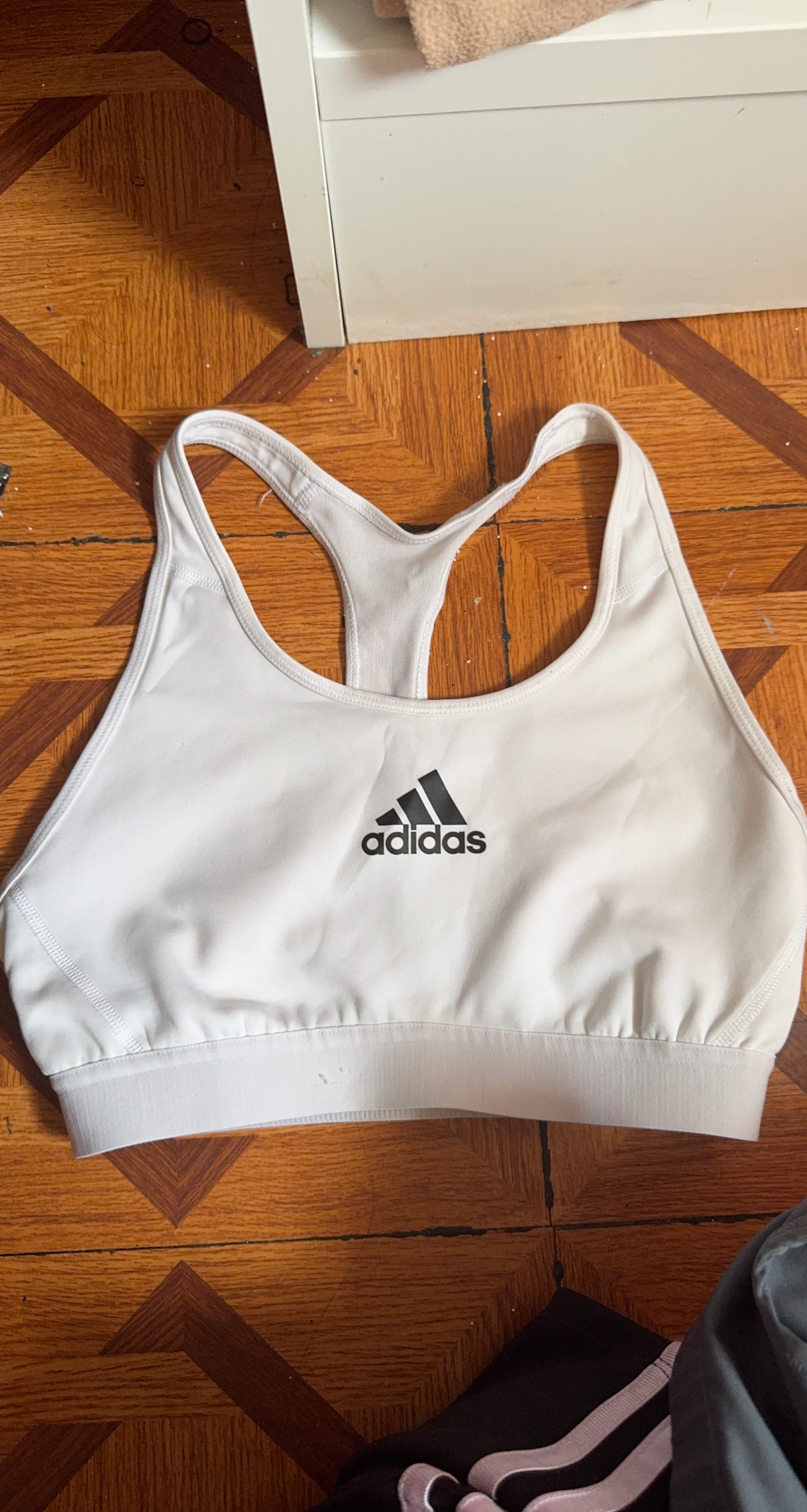 Adidas White Sports Bra