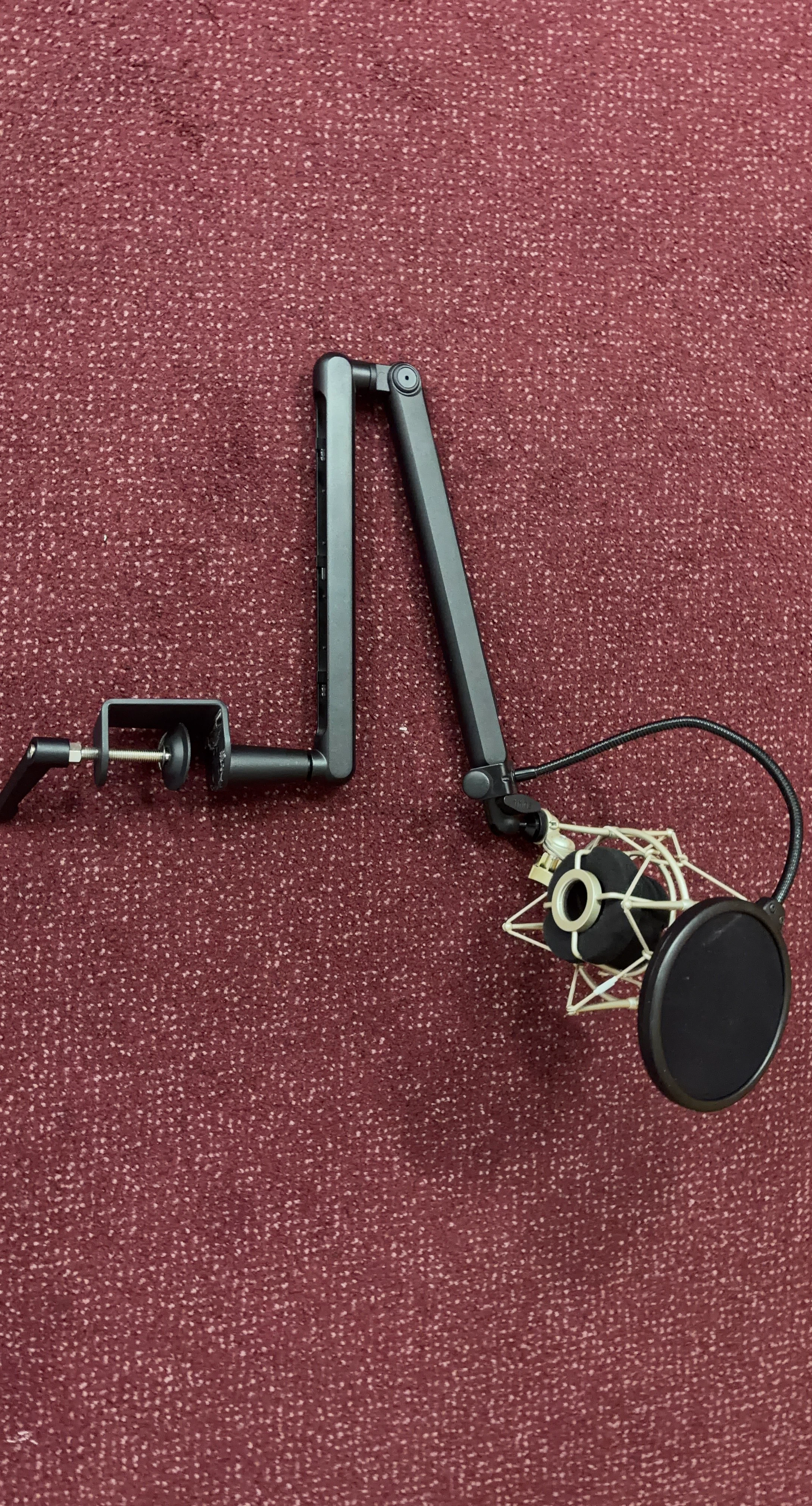 Adjustable Microphone Boom Arm with Pop Filter