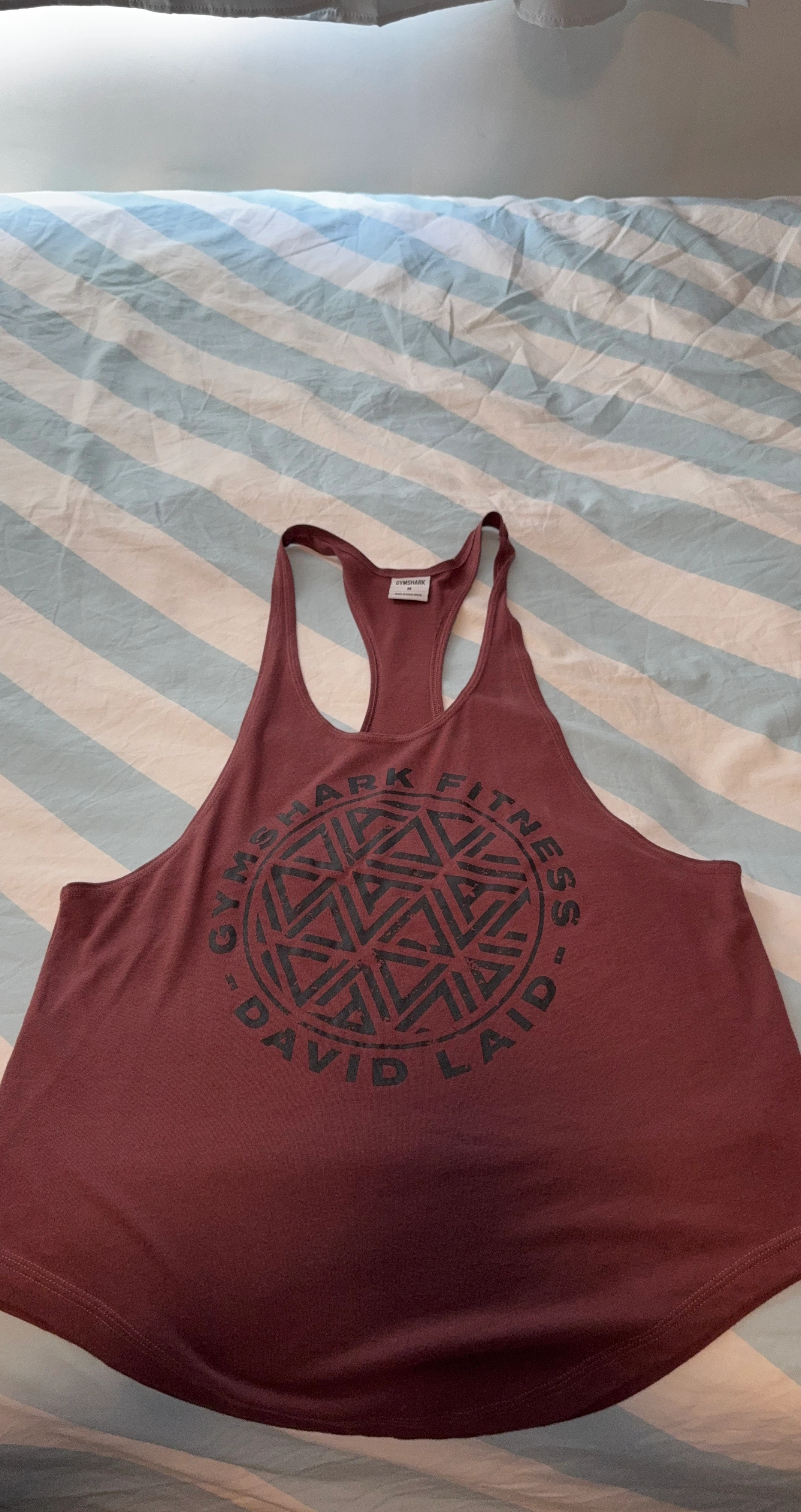 Gymshark David Laid Tank Top - Maroon - Size M