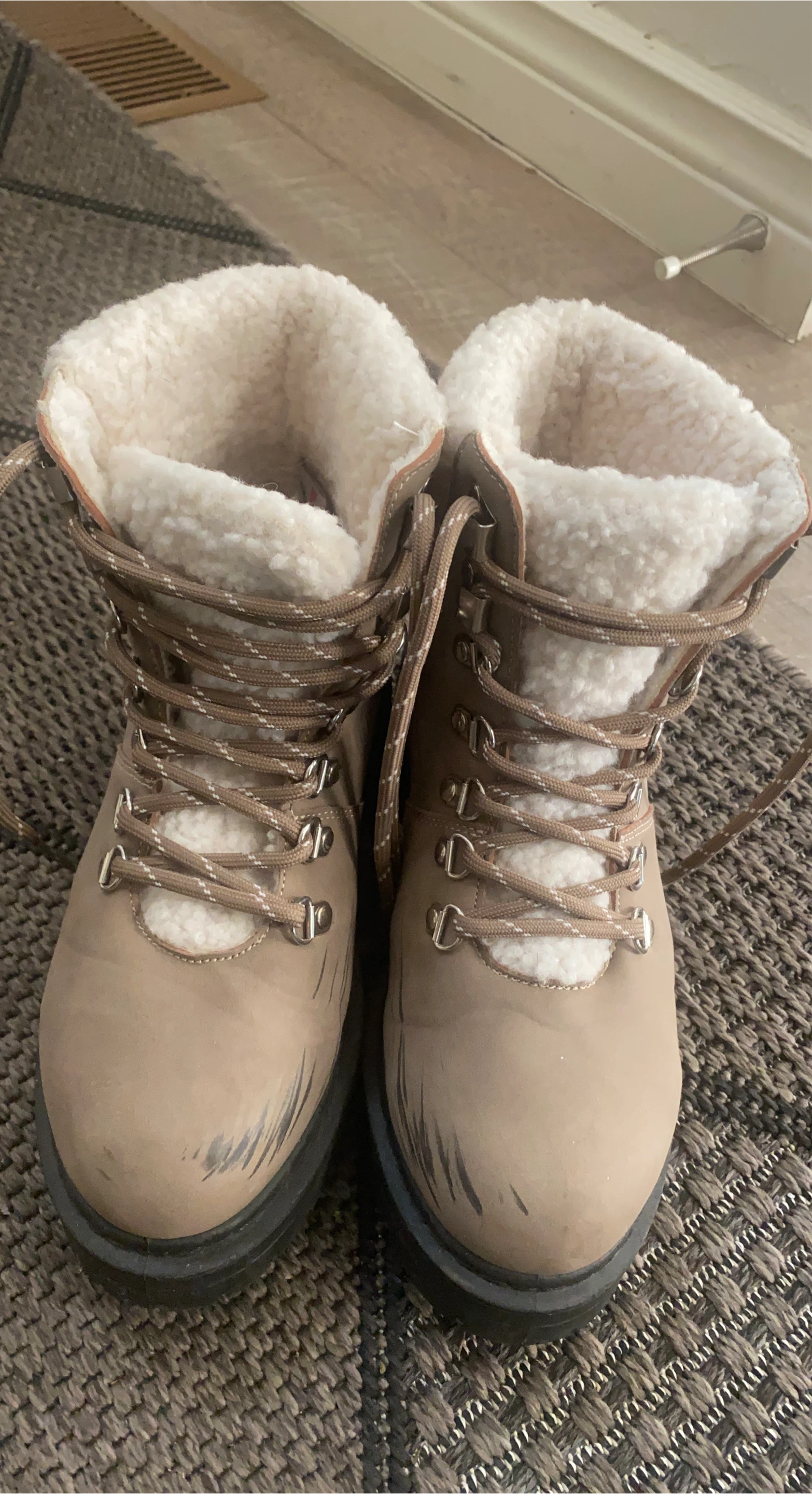Women's Tan Fleece-Lined Winter Boots