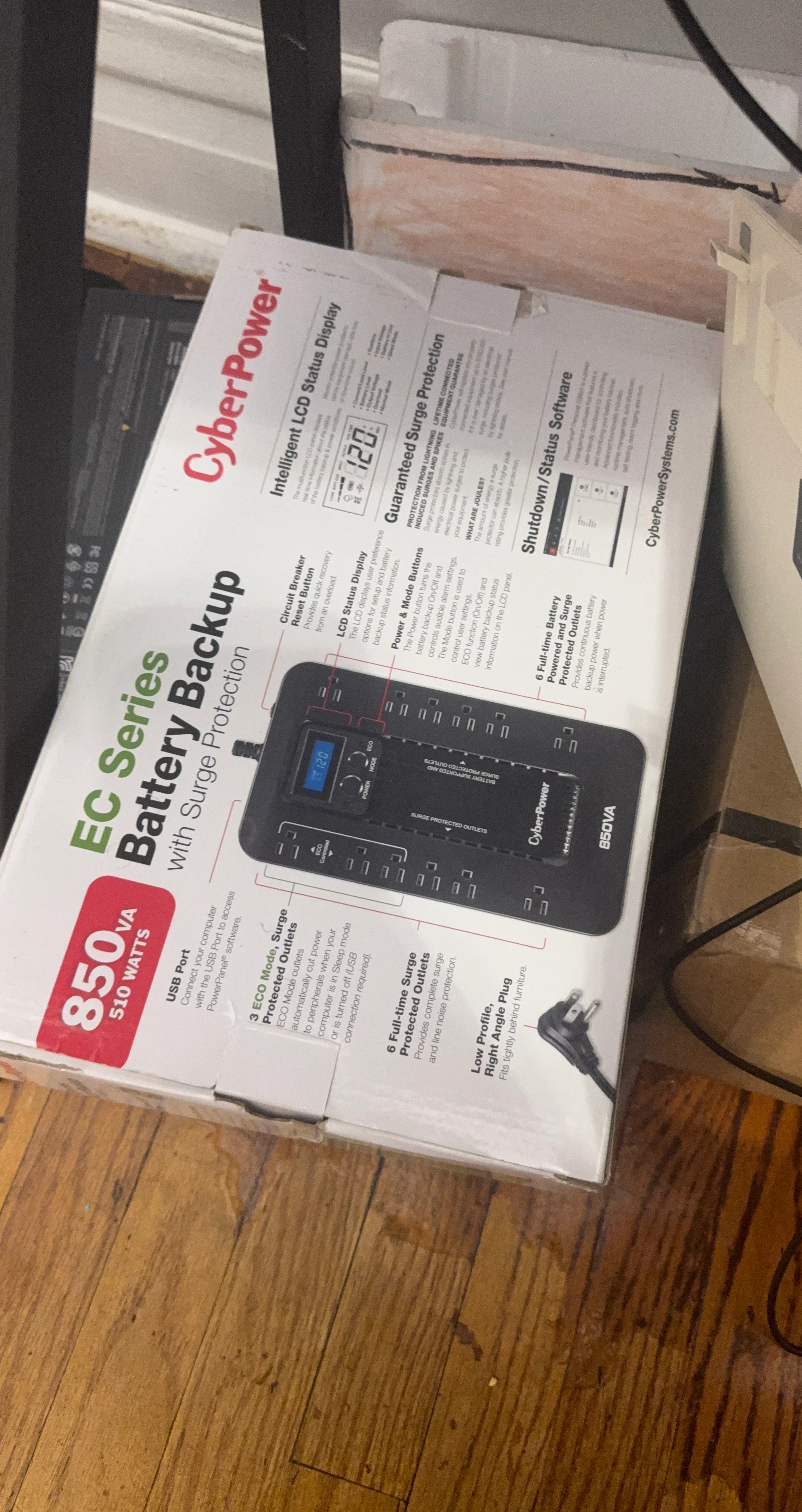 CyberPower EC Series 850VA Battery Backup Surge Protector