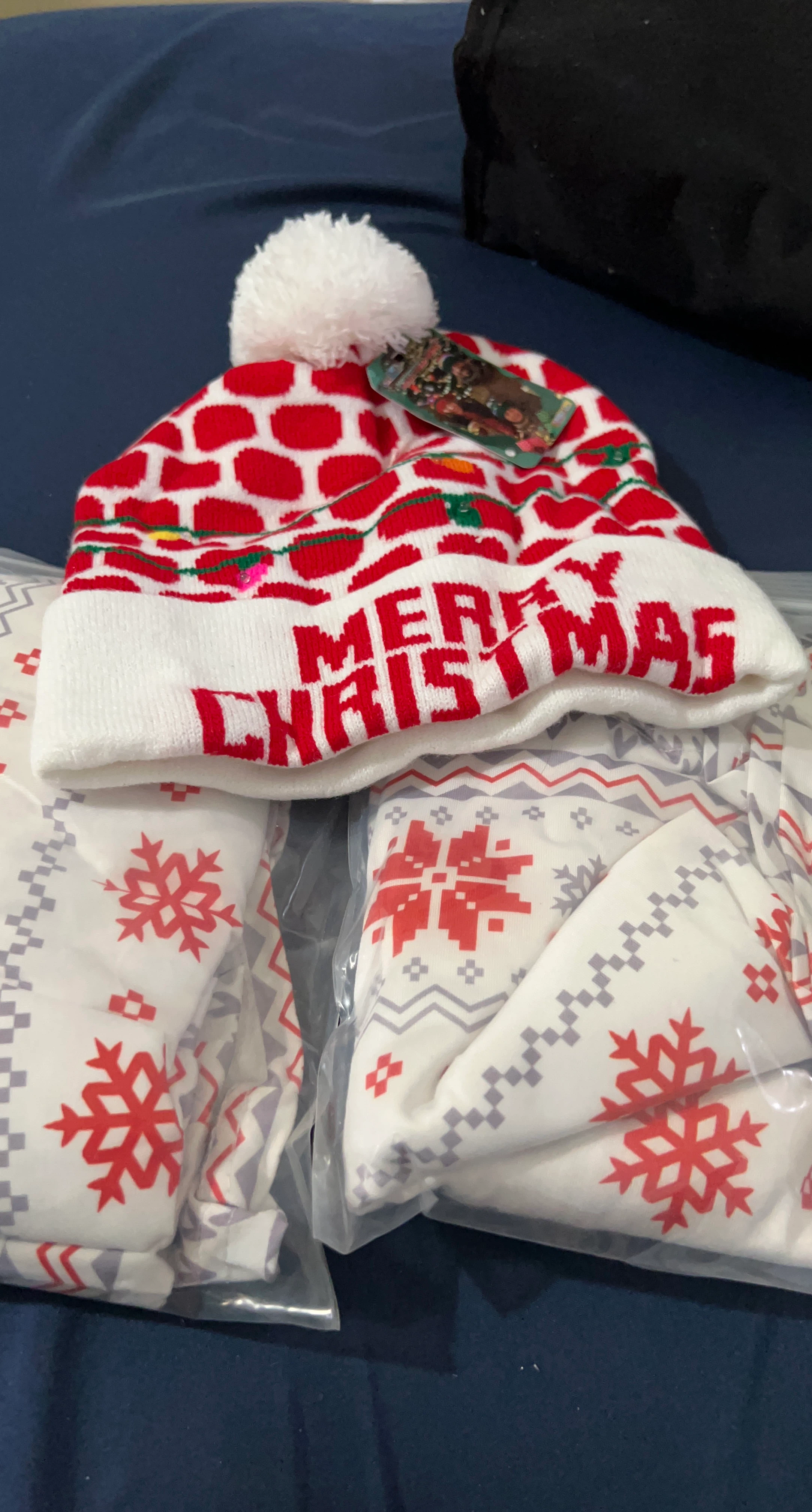 Christmas Beanie and Pajamas Set