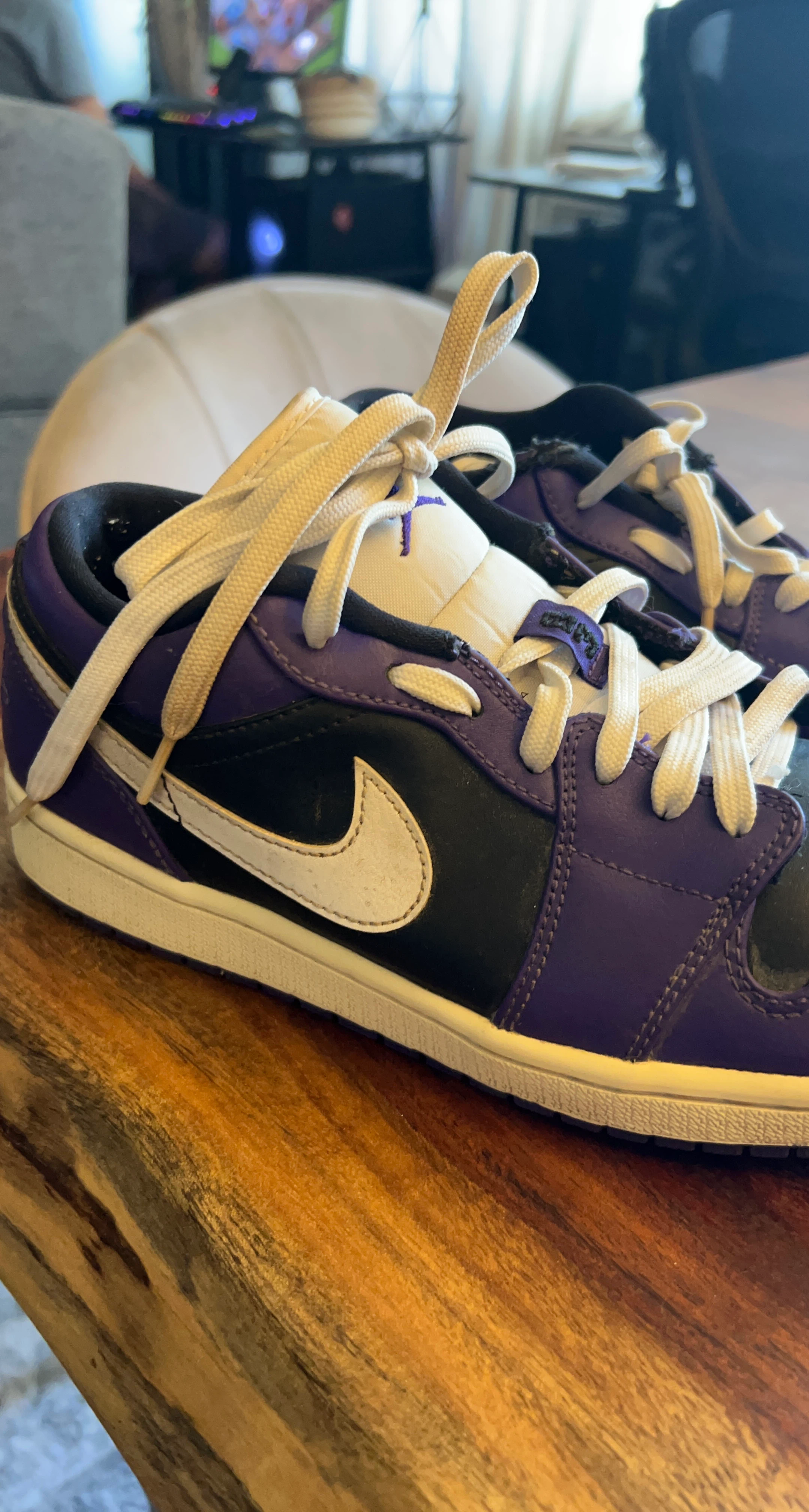 Air Jordan 1 Low SE Purple Black White Sneakers