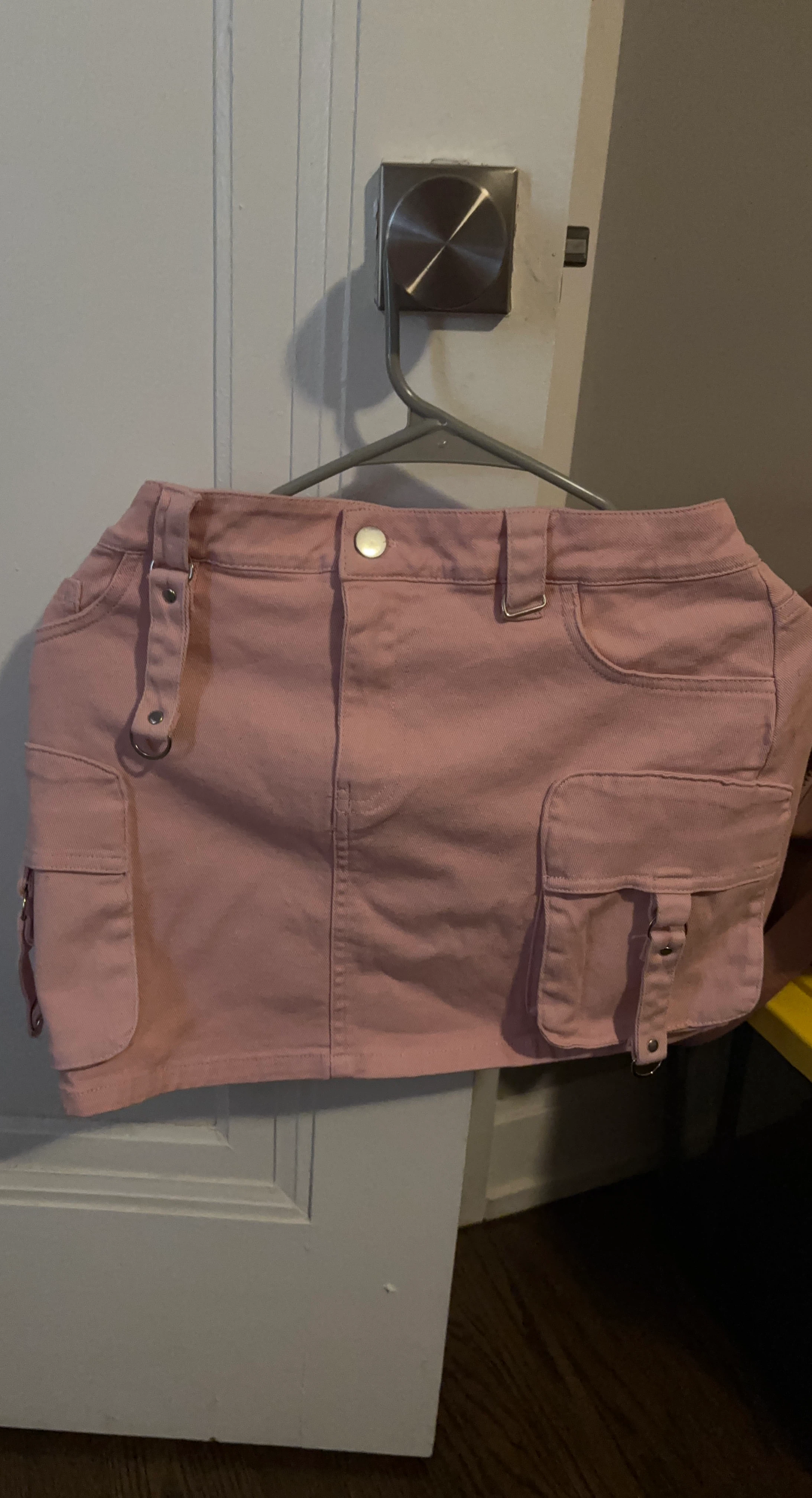 Pink Cargo Mini Skirt