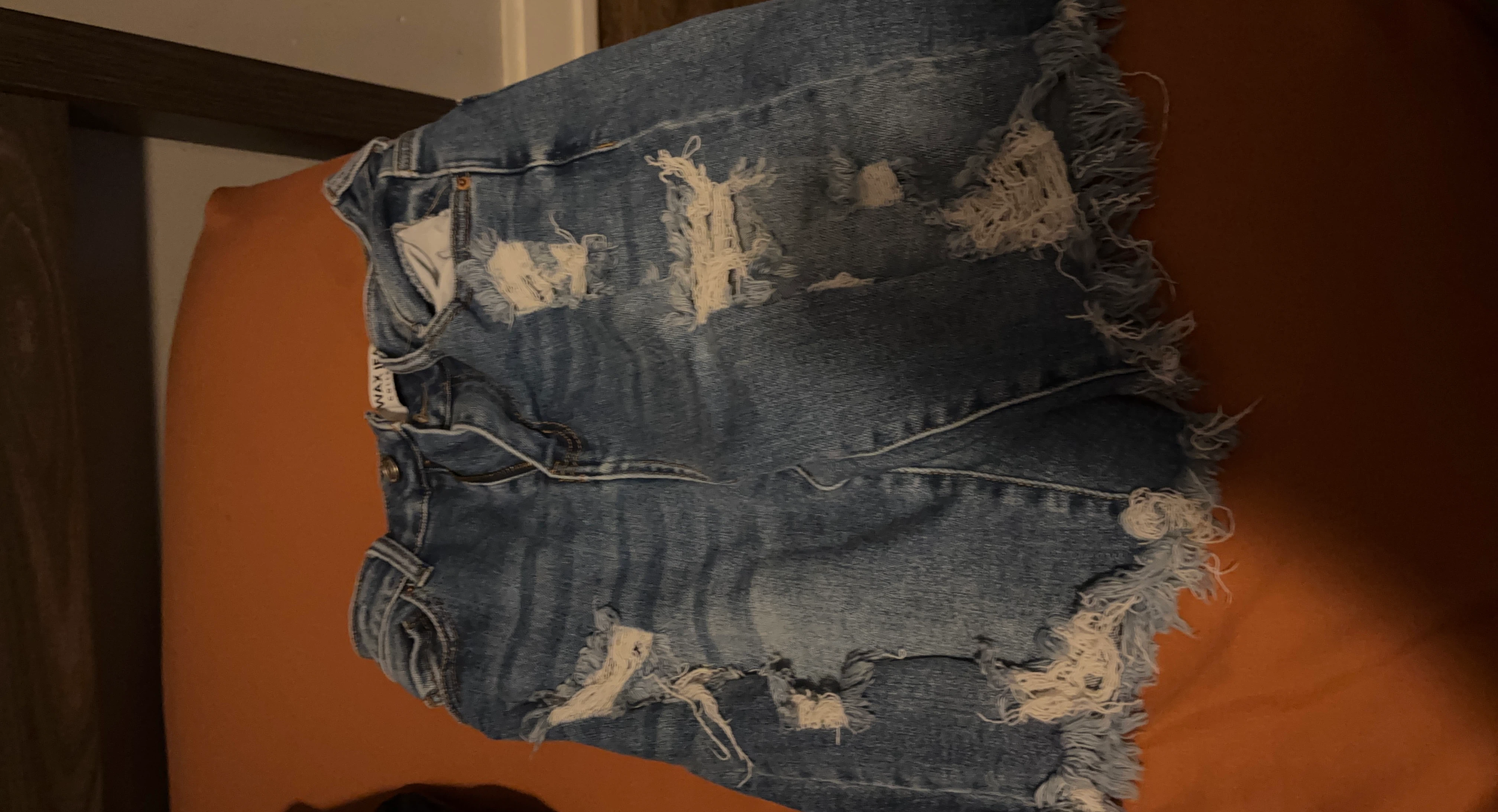 Wax Fits Distressed Denim Jean Shorts