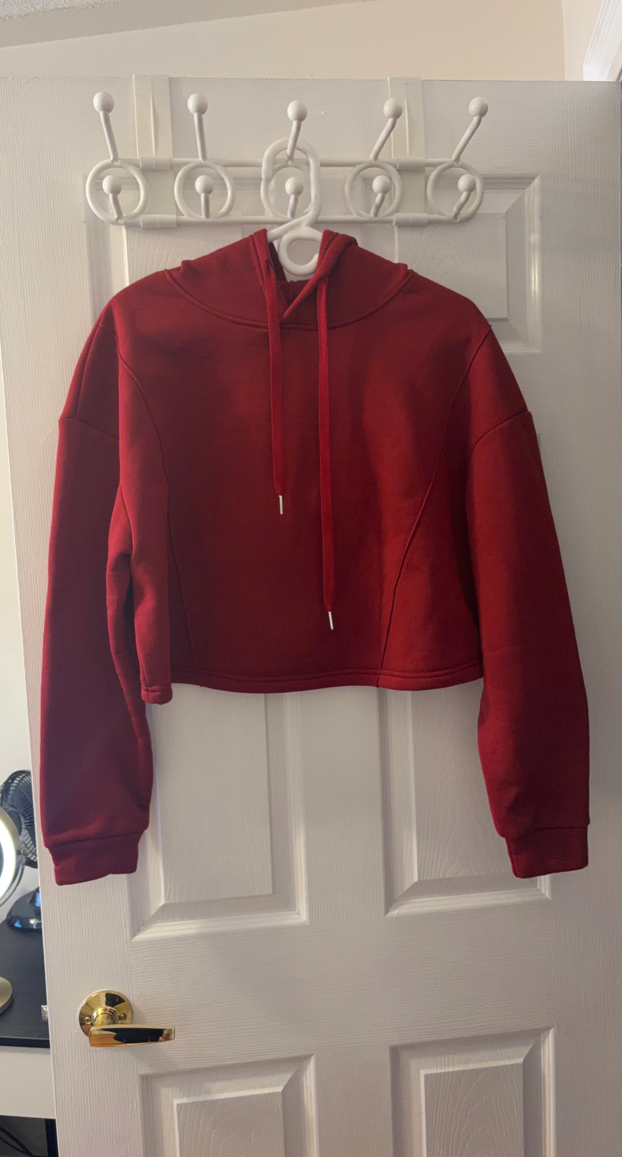 Red Cropped Hoodie