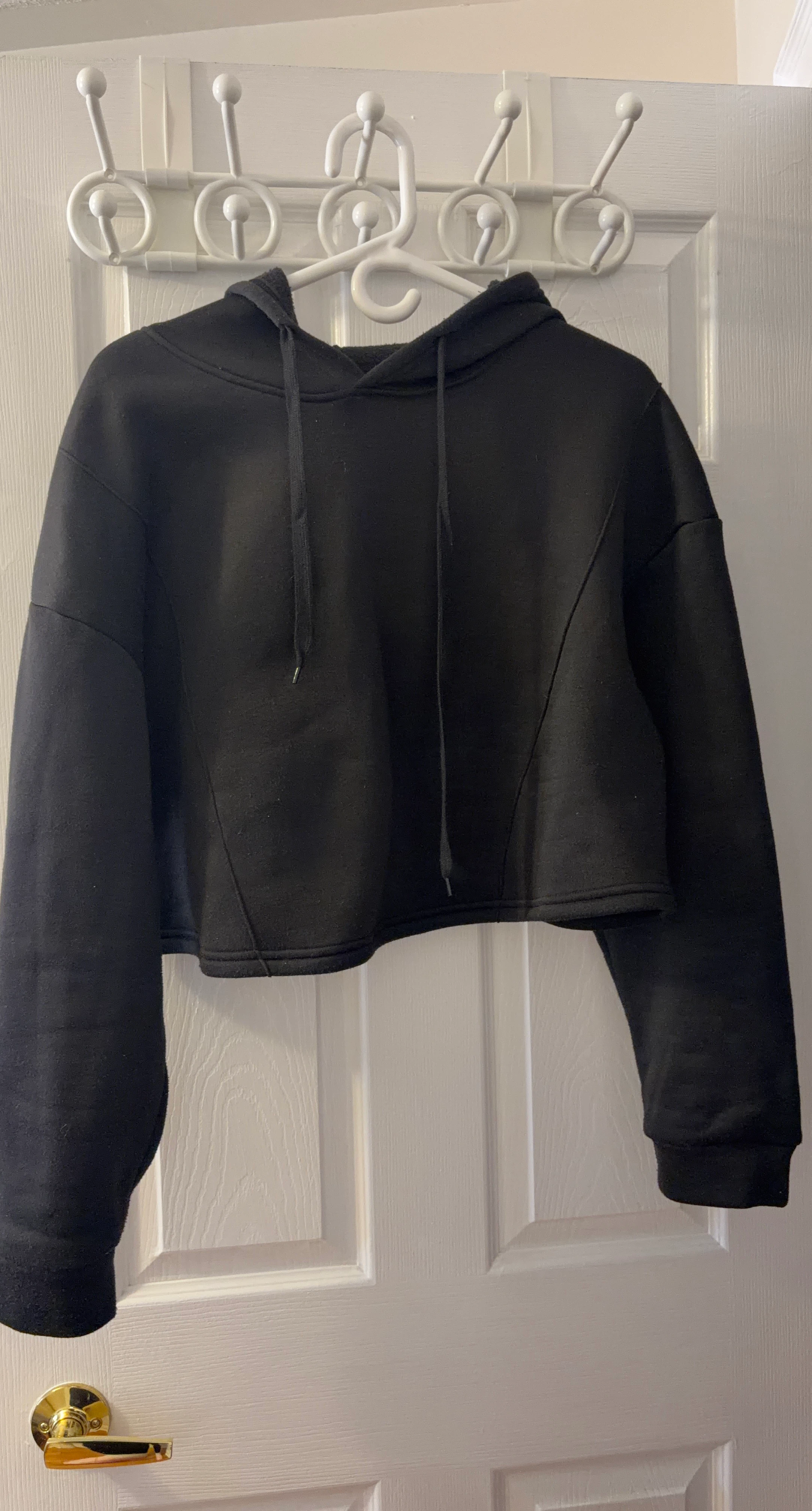 Black Cropped Hoodie