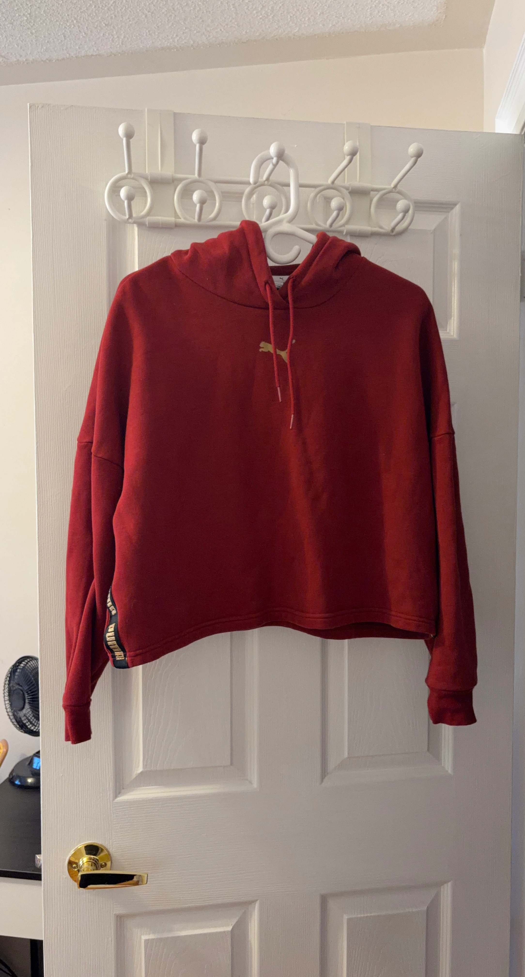 Puma Red Cropped Hoodie