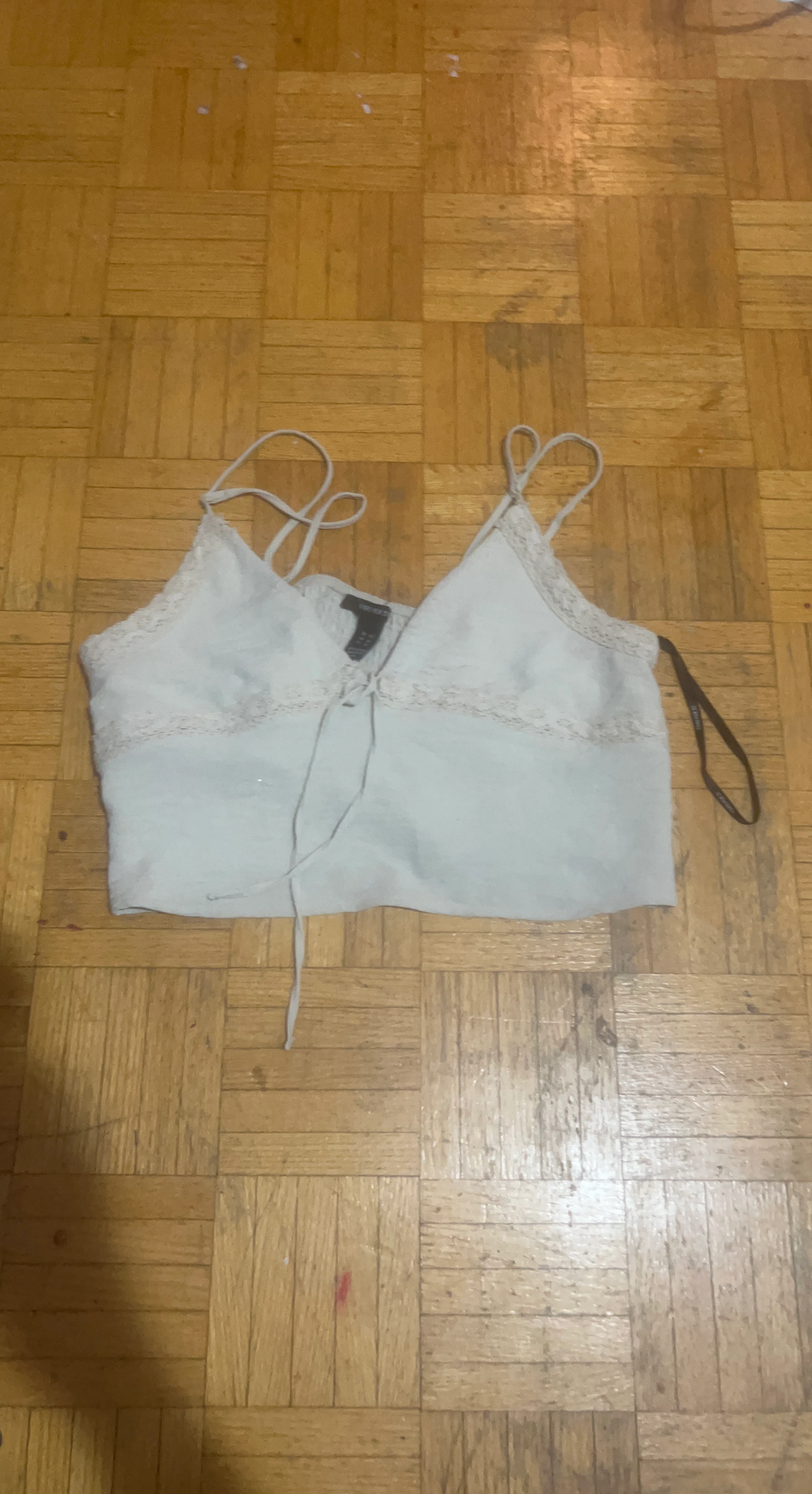 Forever 21 Cream Lace Trim Cami Top