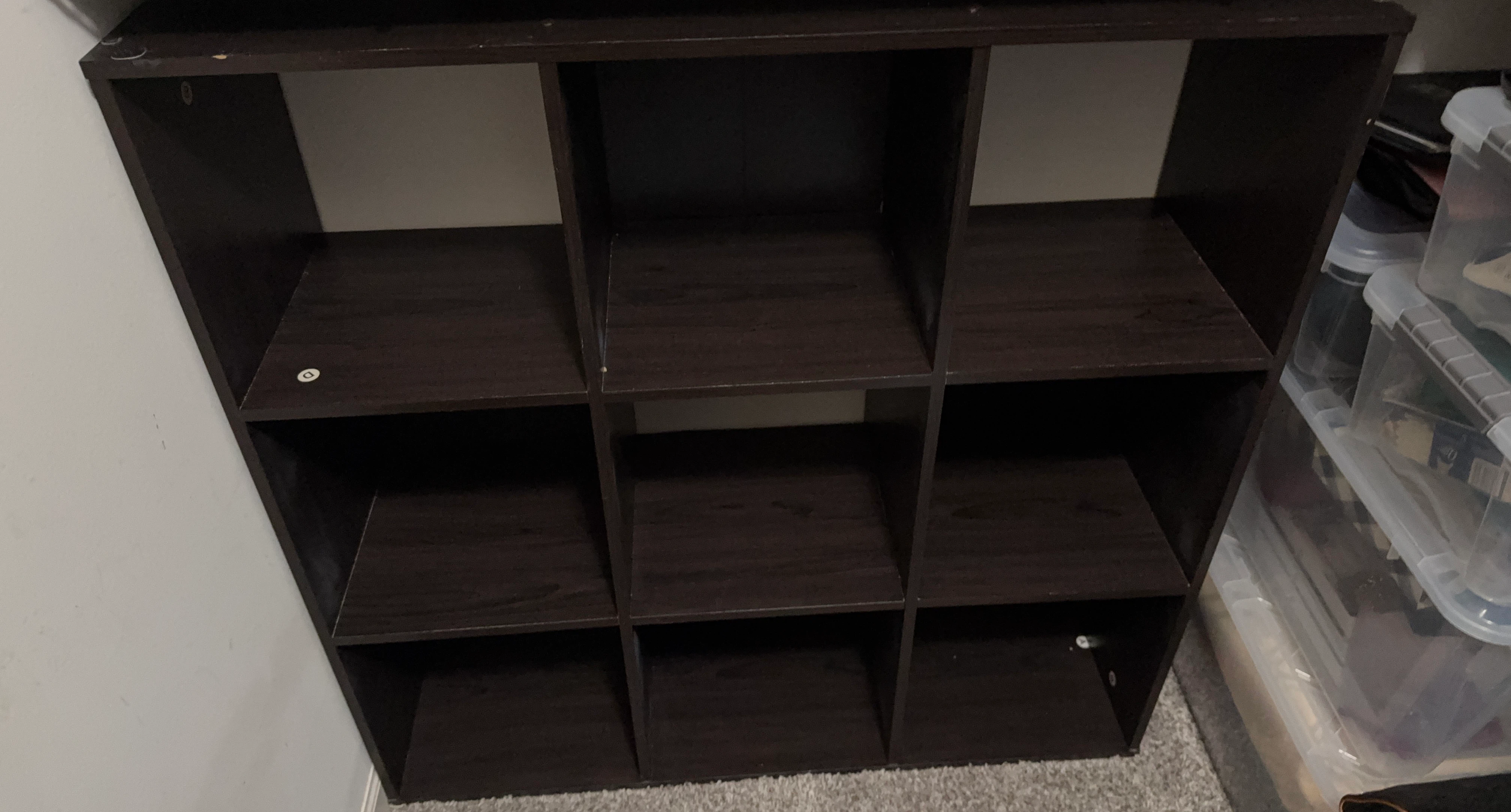 Dark Brown 9-Cube Storage Shelf