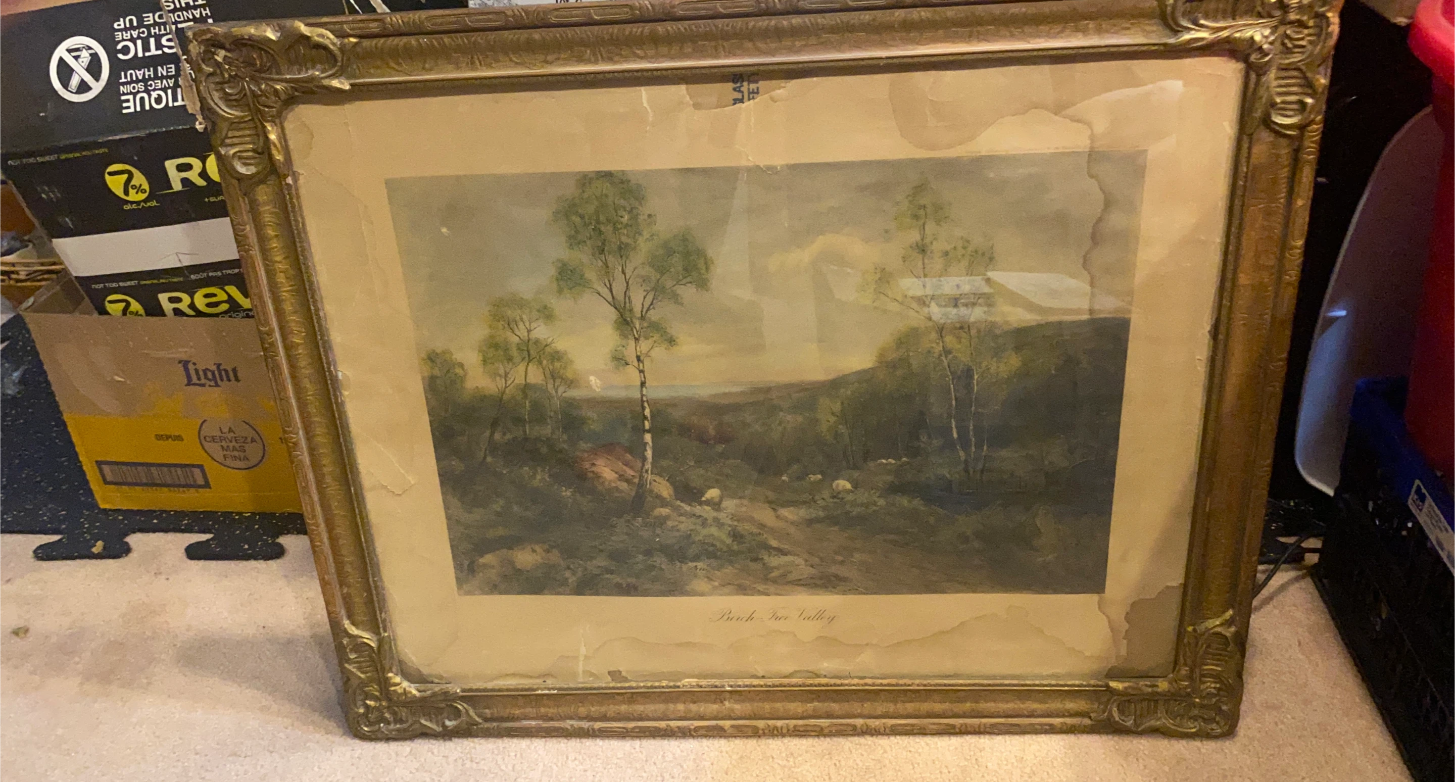 Vintage Framed "Birch Tree Valley" Print
