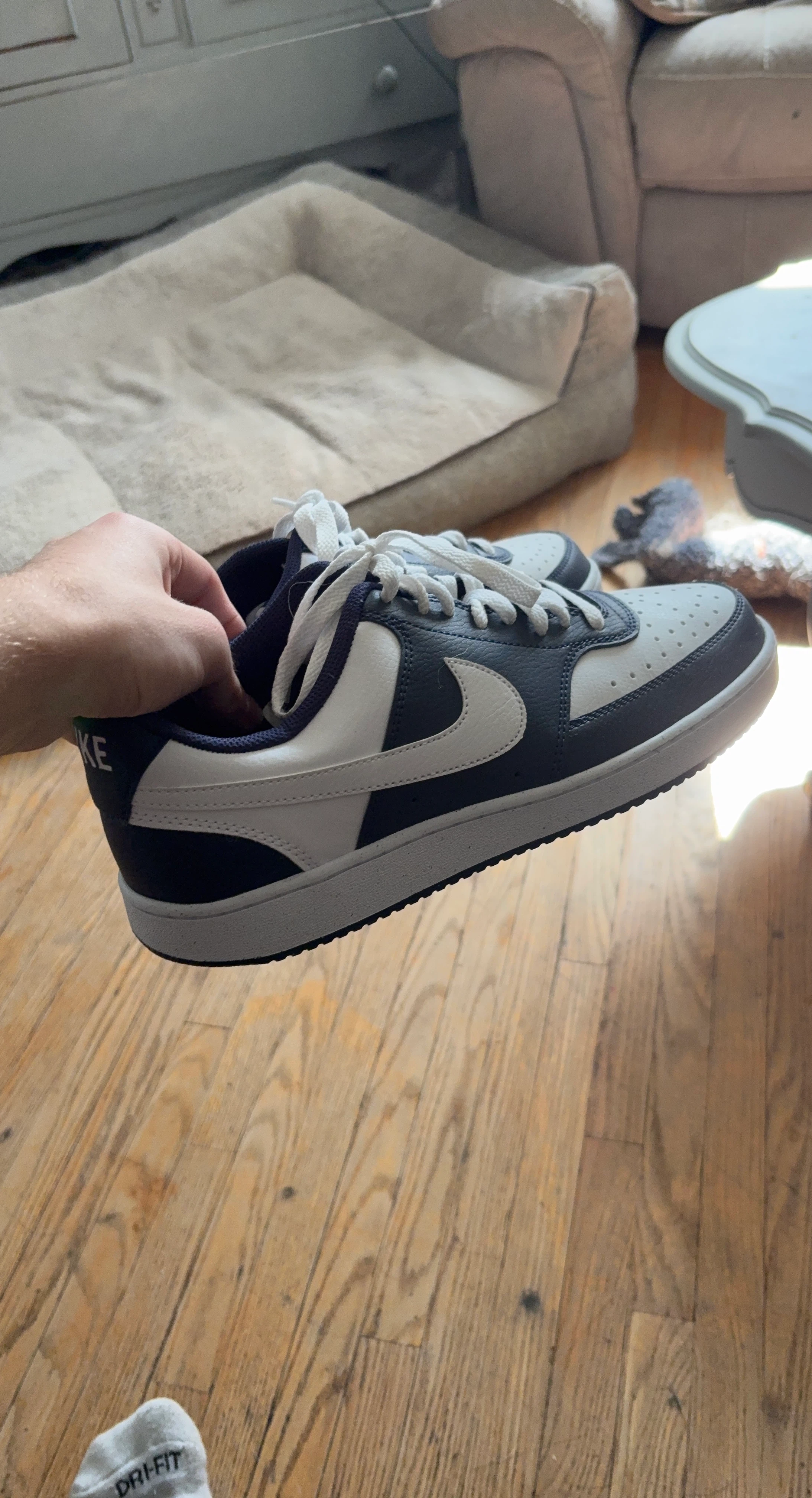 Nike Court Vision Low Midnight Navy White Men's Shoes