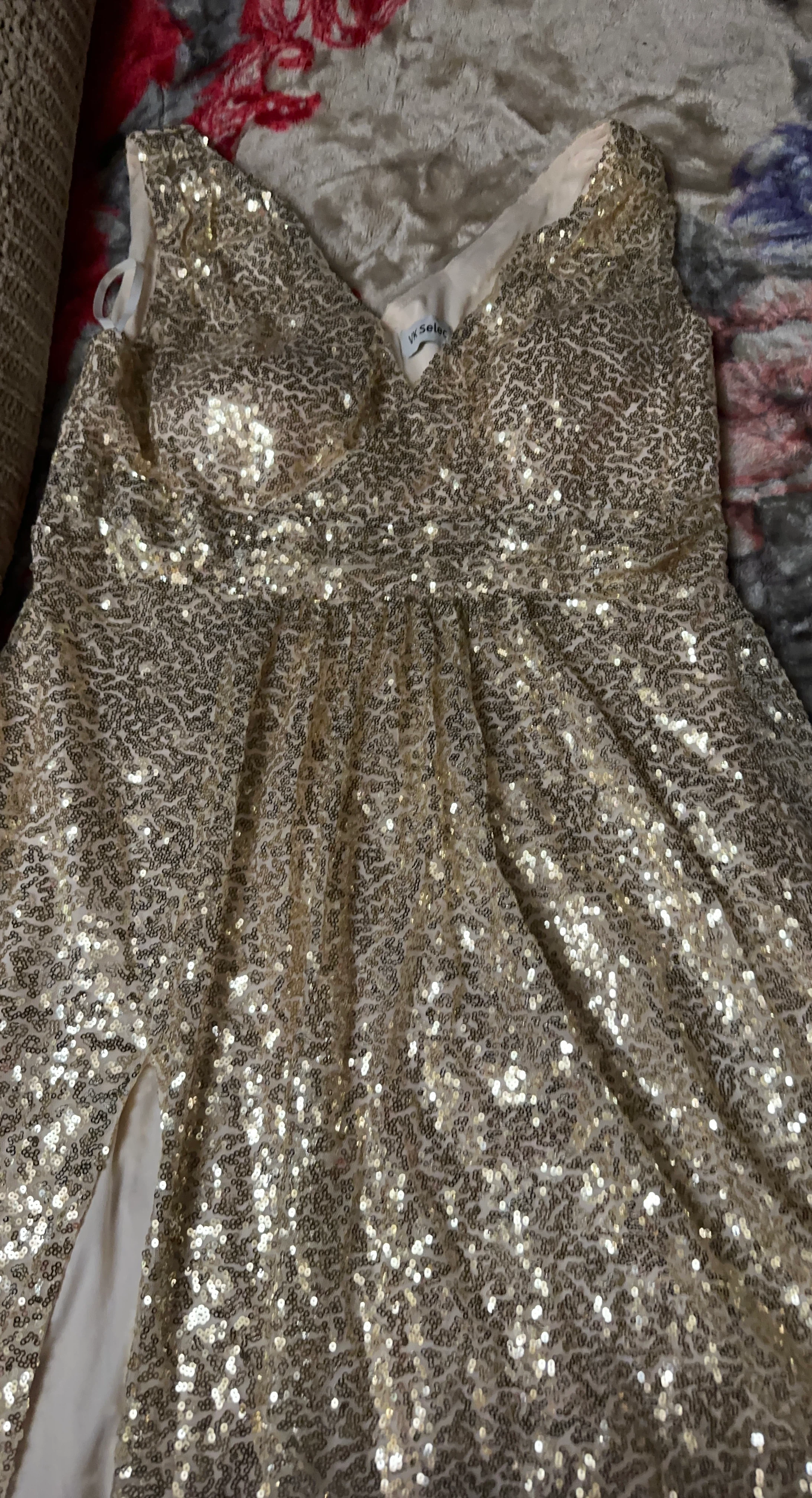 Gold Sequin Maxi Dress