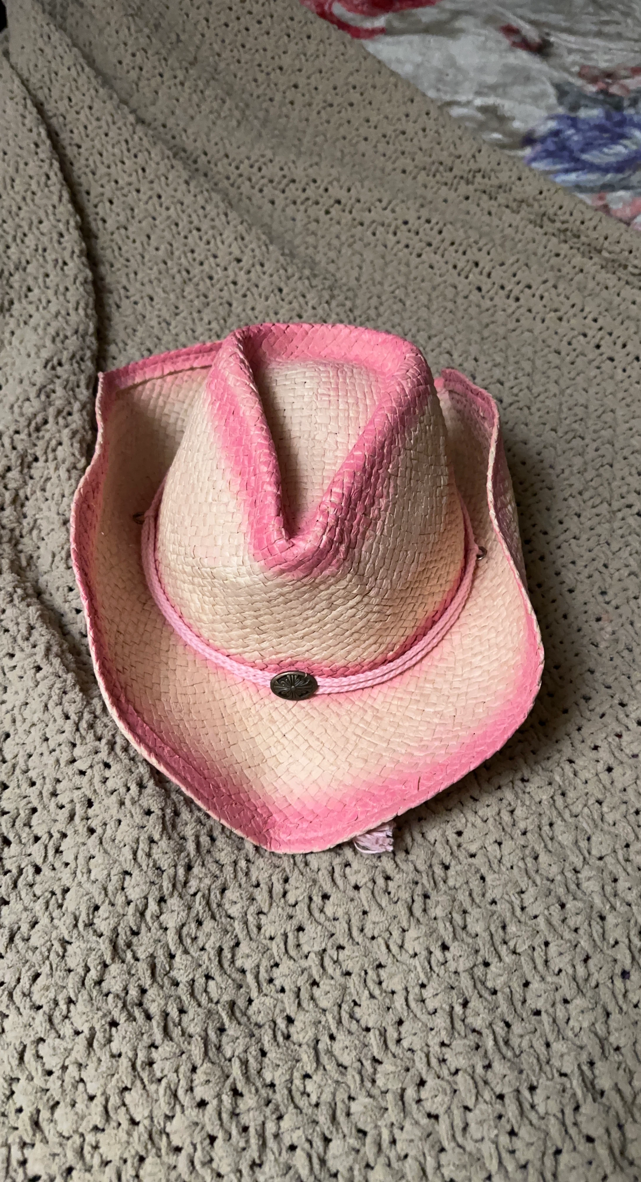 Adult Pink Straw Cowboy Hat