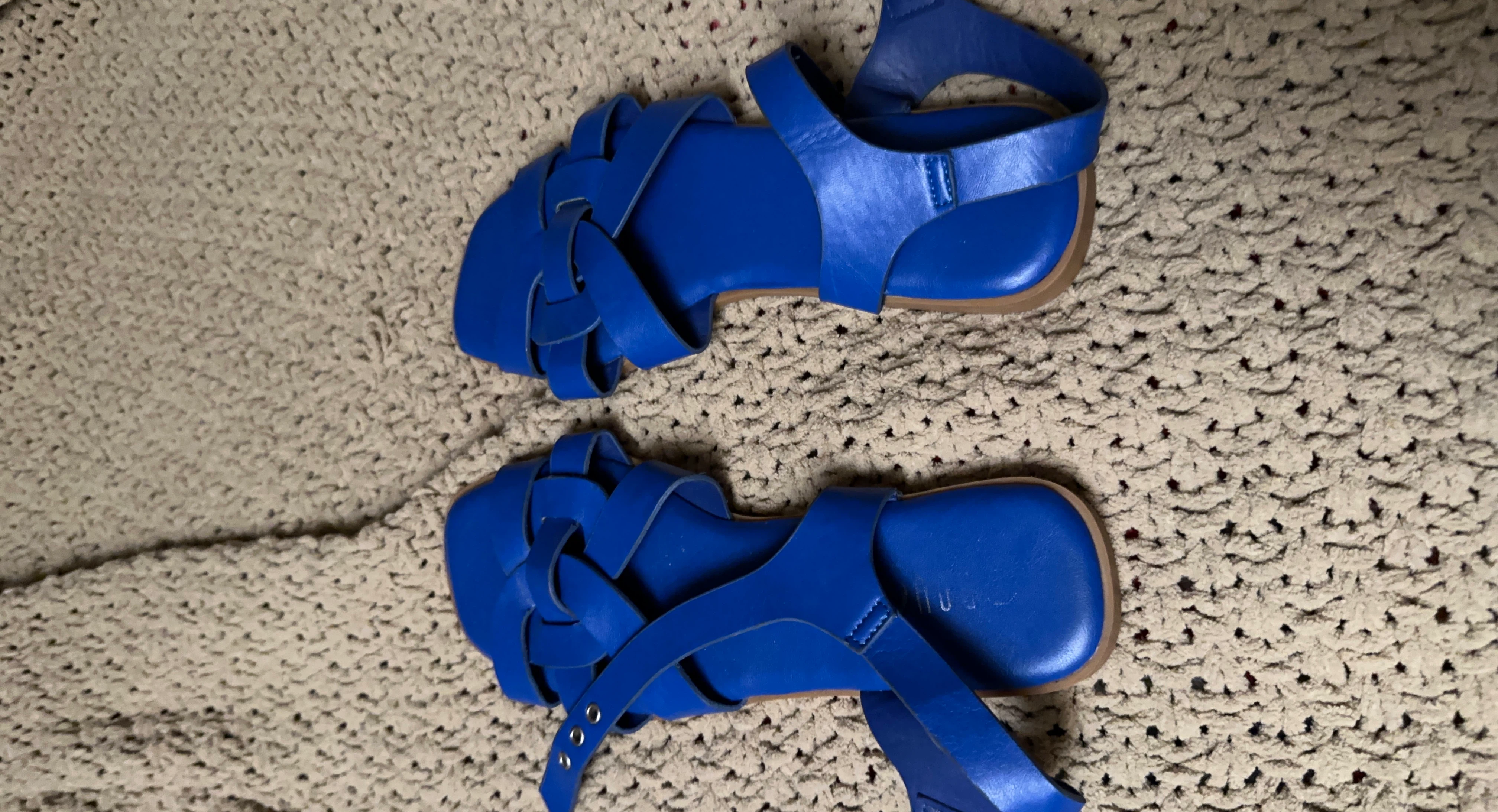 Blue Woven Strap Sandals