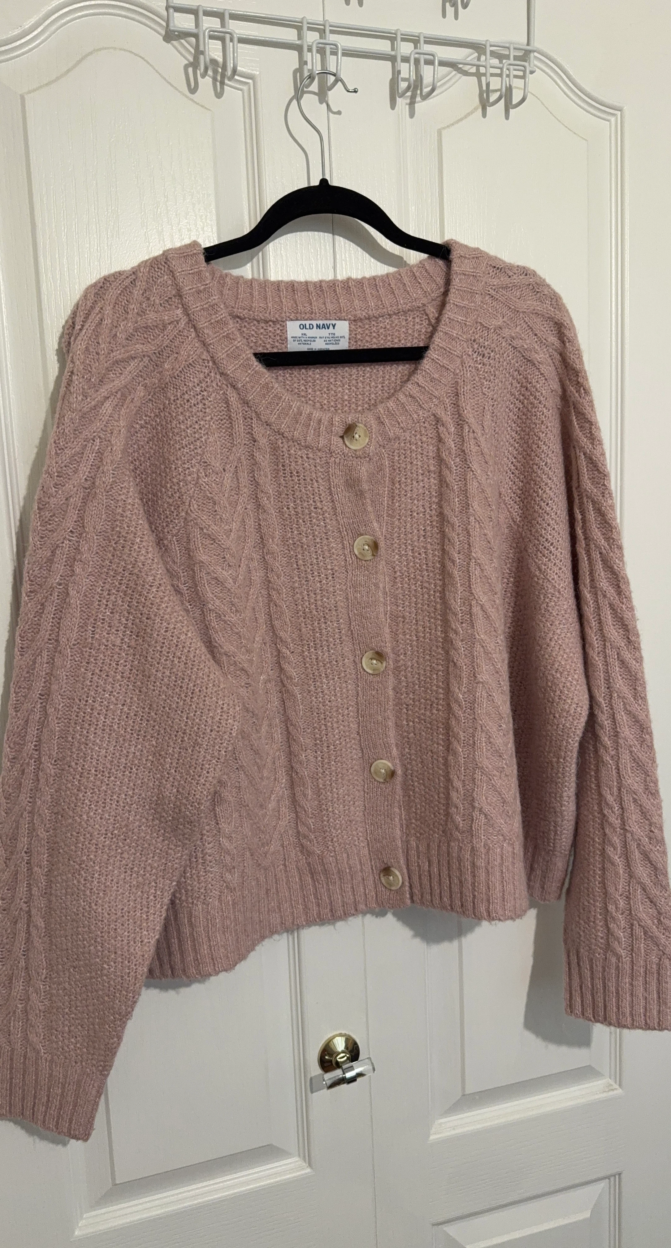 Old Navy Pink Cable Knit Cardigan