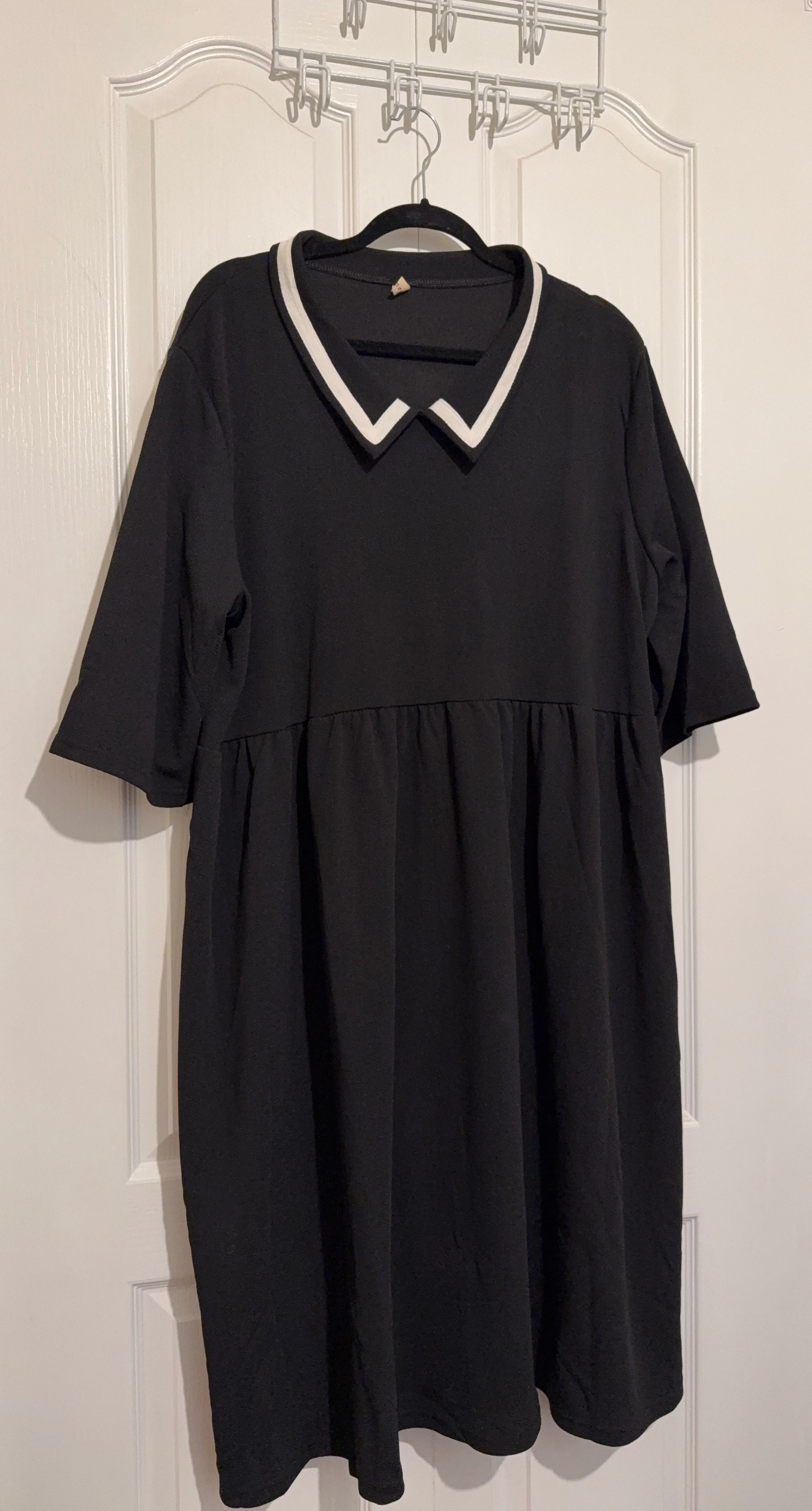 Black Dress with White Collar