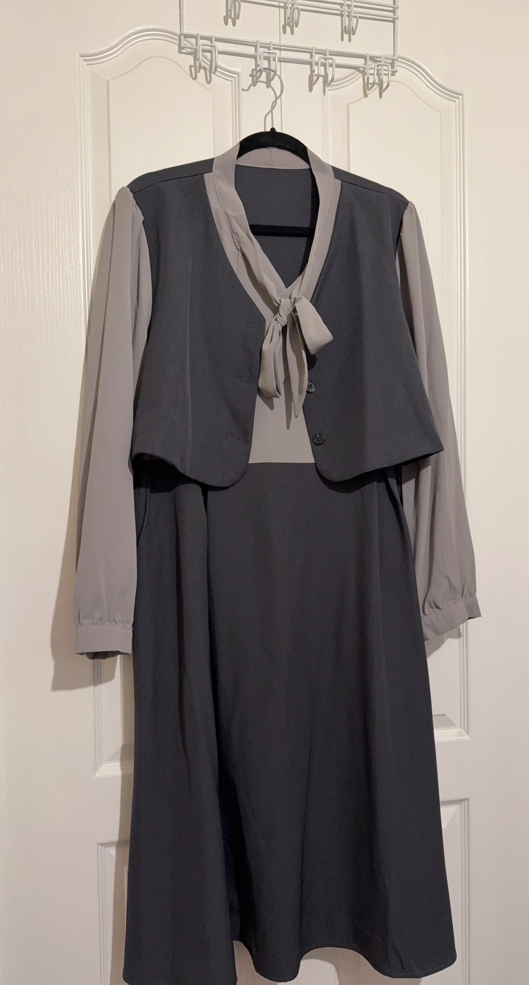 Women's Dress with Vest Overlay