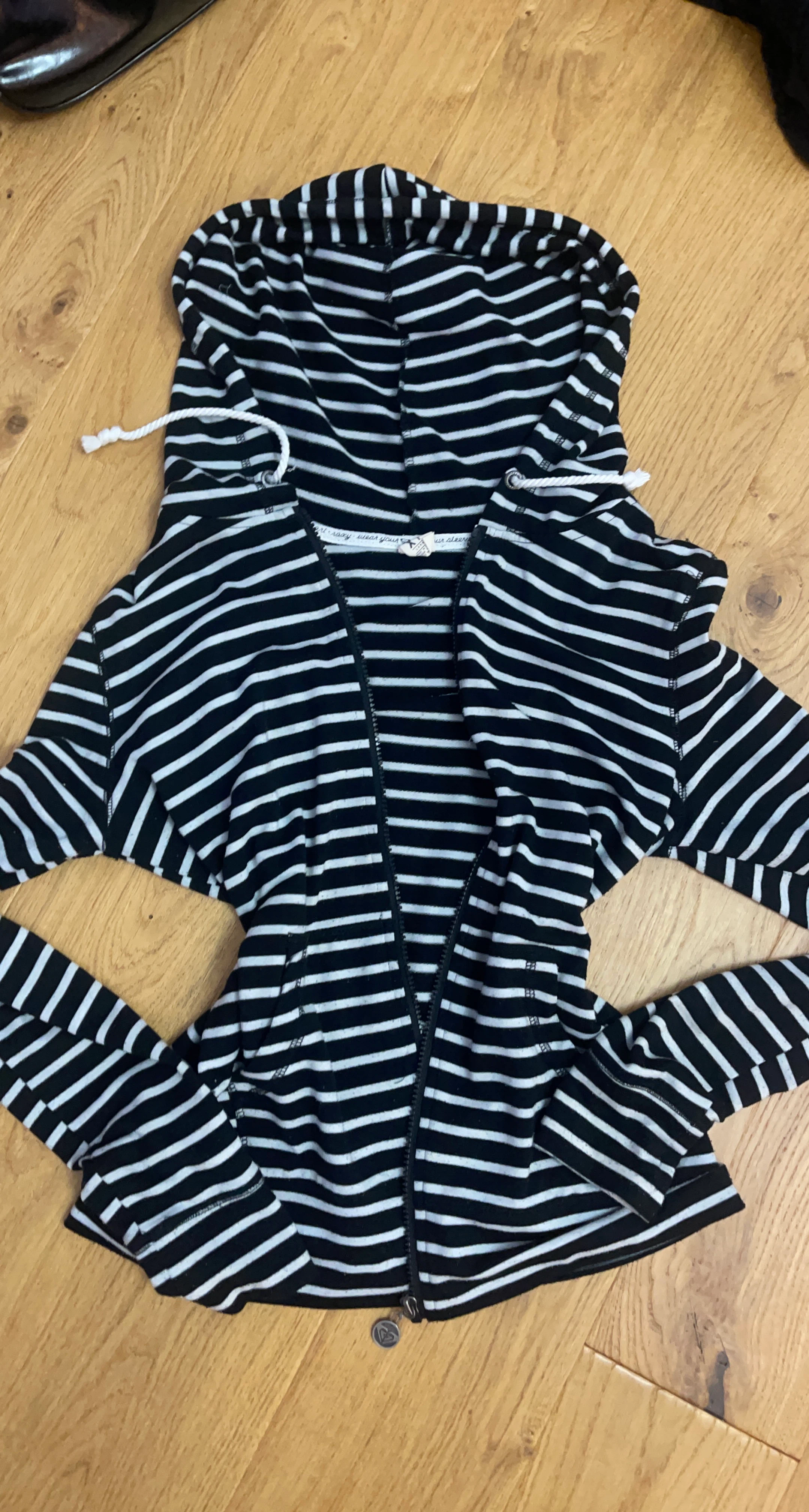 Y2K Striped Zip-Up Hoodie