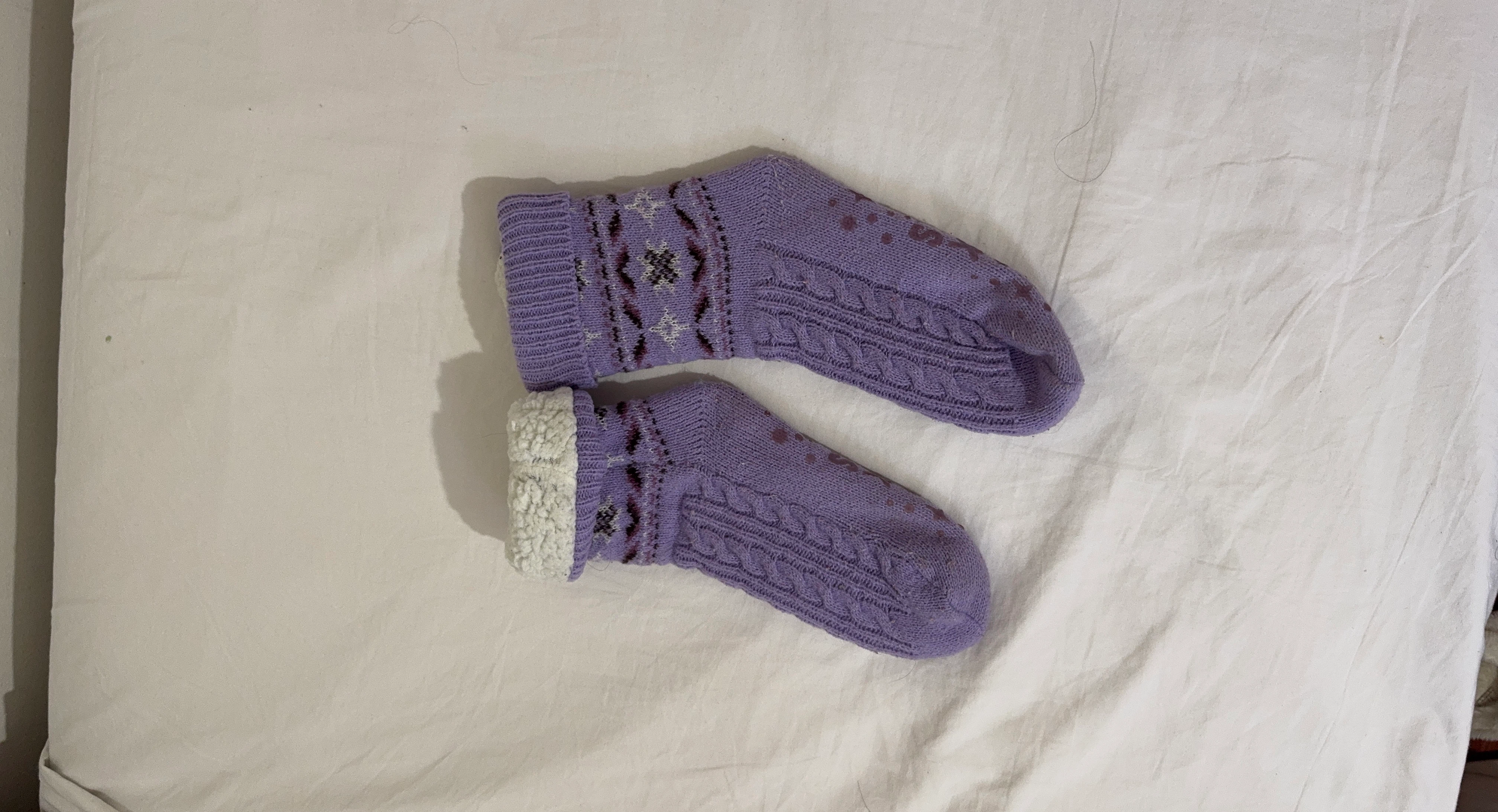 Lavender Knit Cozy Socks