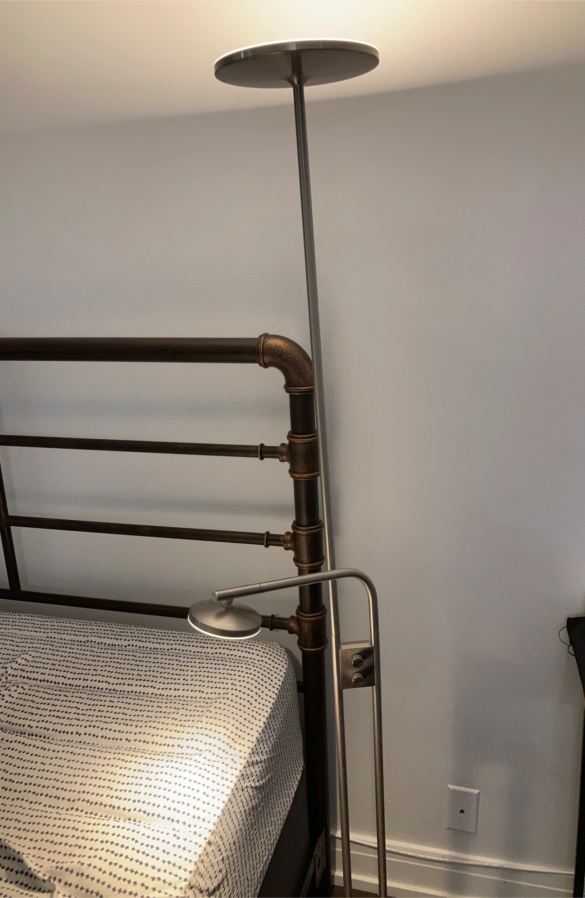 Industrial Pipe Floor Lamp with Adjustable Reading Light