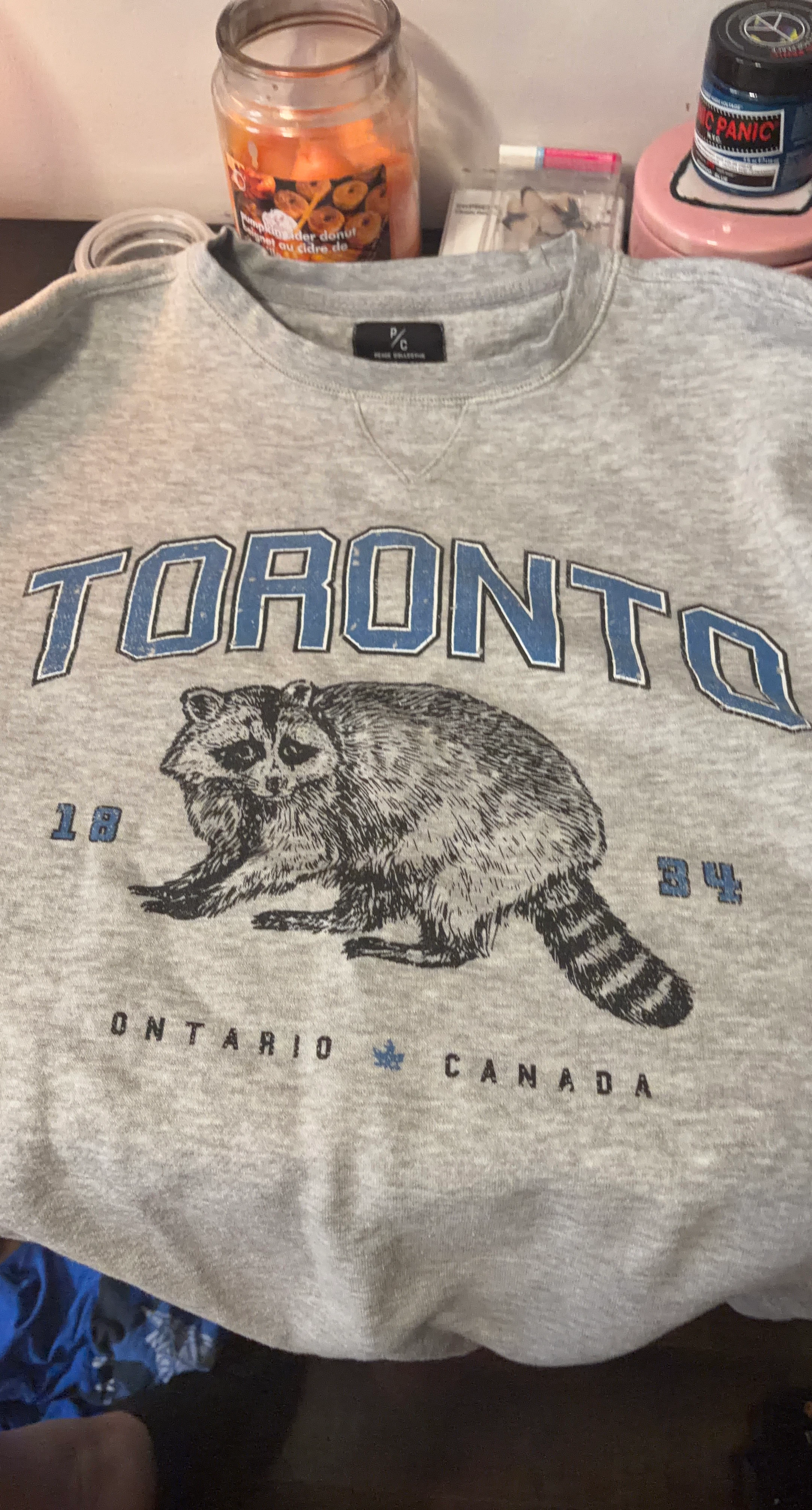 Grey Toronto Raccoon Crewneck Sweatshirt