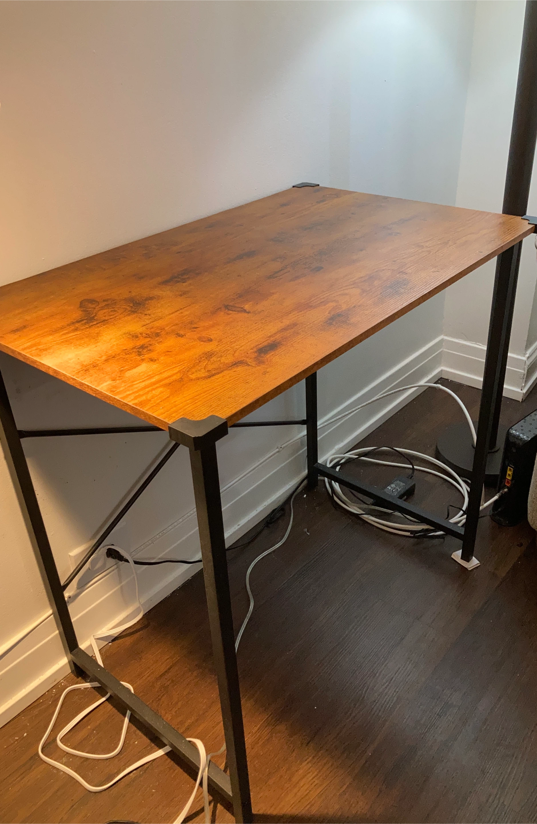 Rustic Wood Top Metal Frame Desk