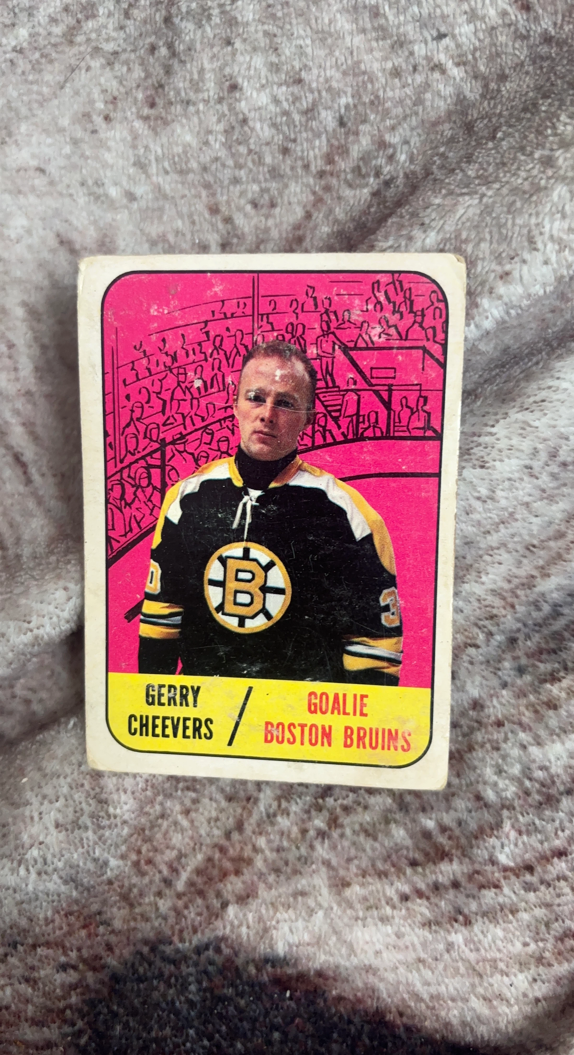 Gerry Cheevers Boston Bruins Hockey Card