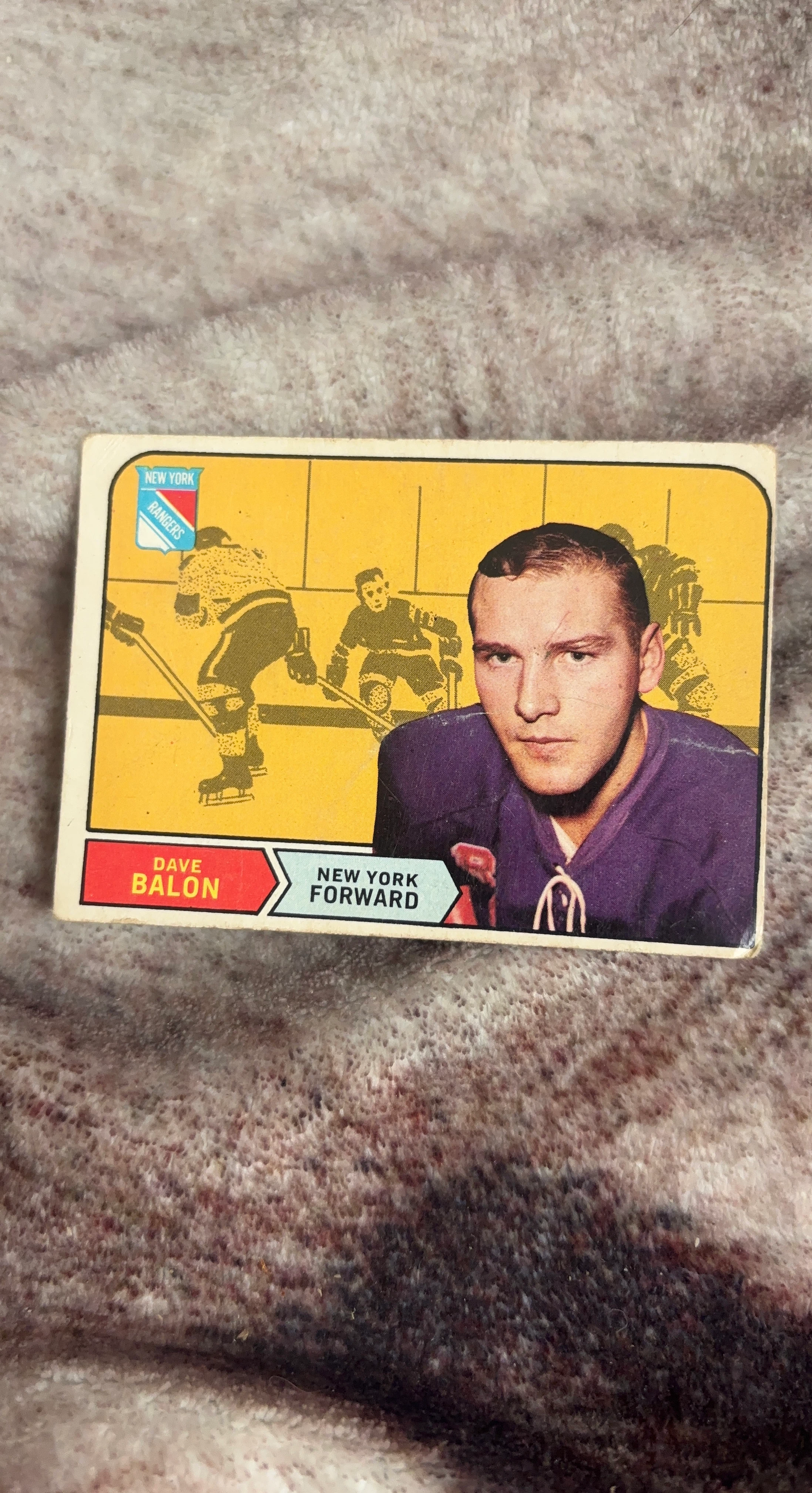 Dave Balon New York Rangers Hockey Card