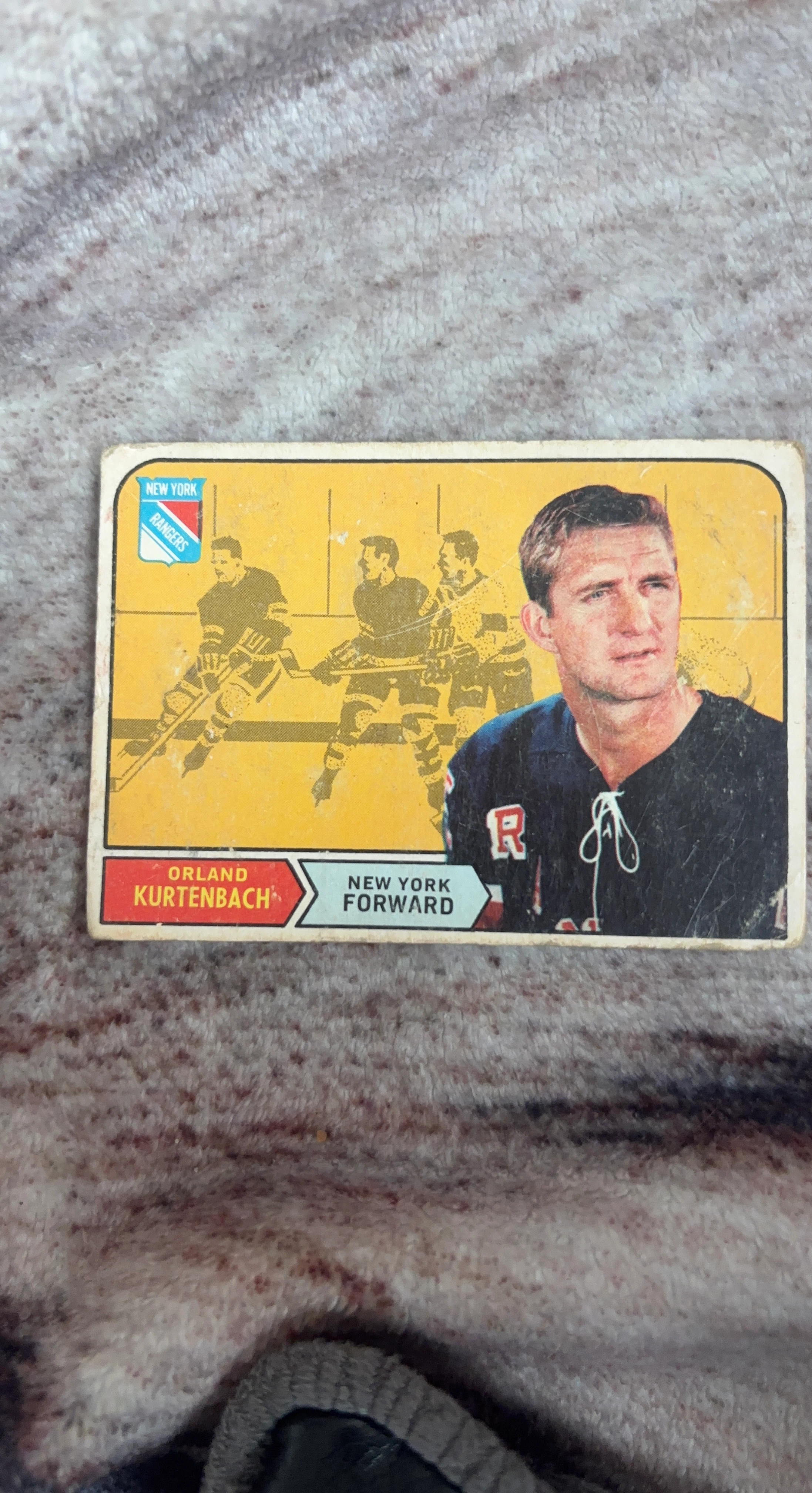Orland Kurtenbach New York Rangers Hockey Card