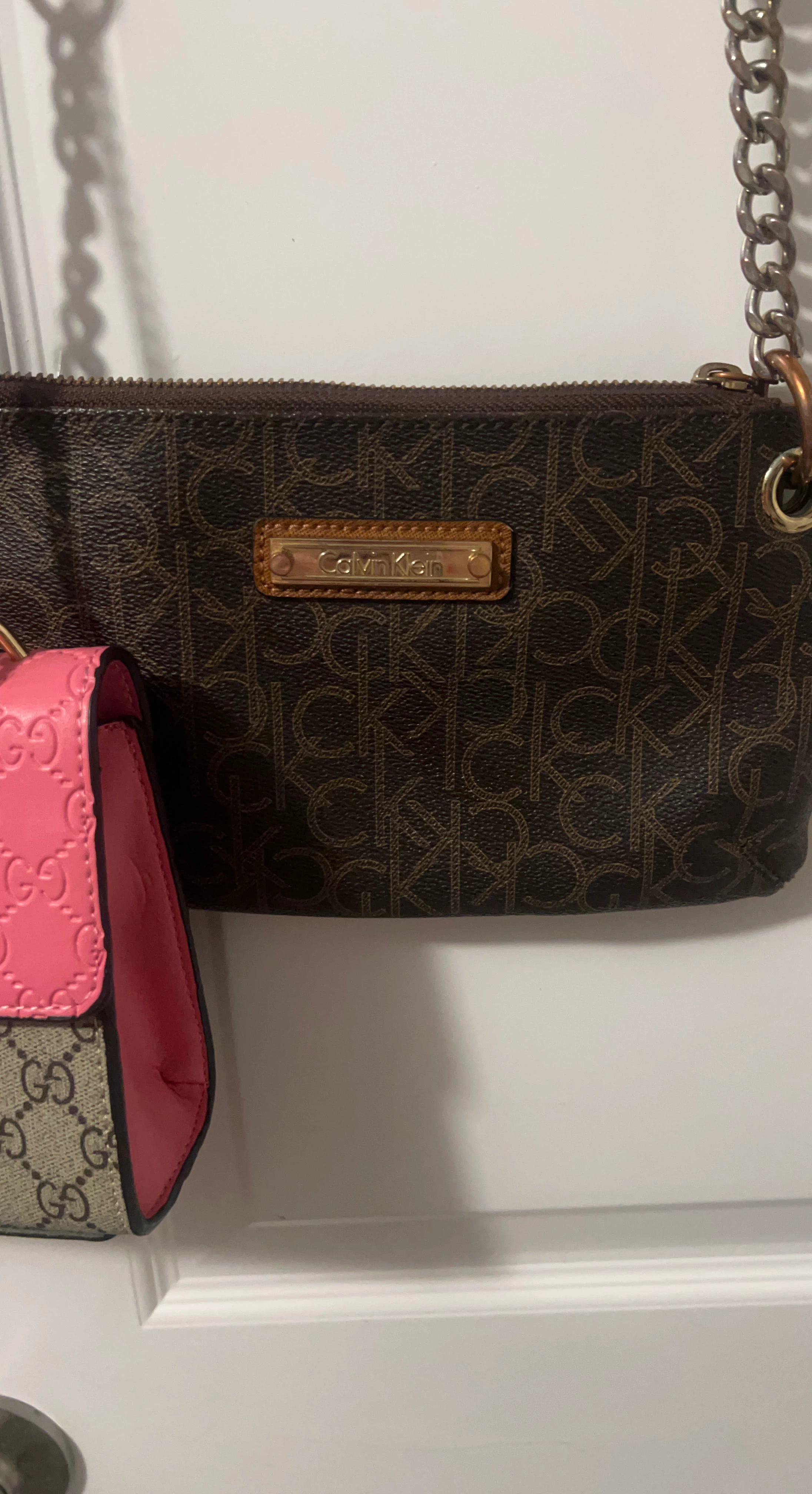 Calvin Klein Brown Monogram Shoulder Bag