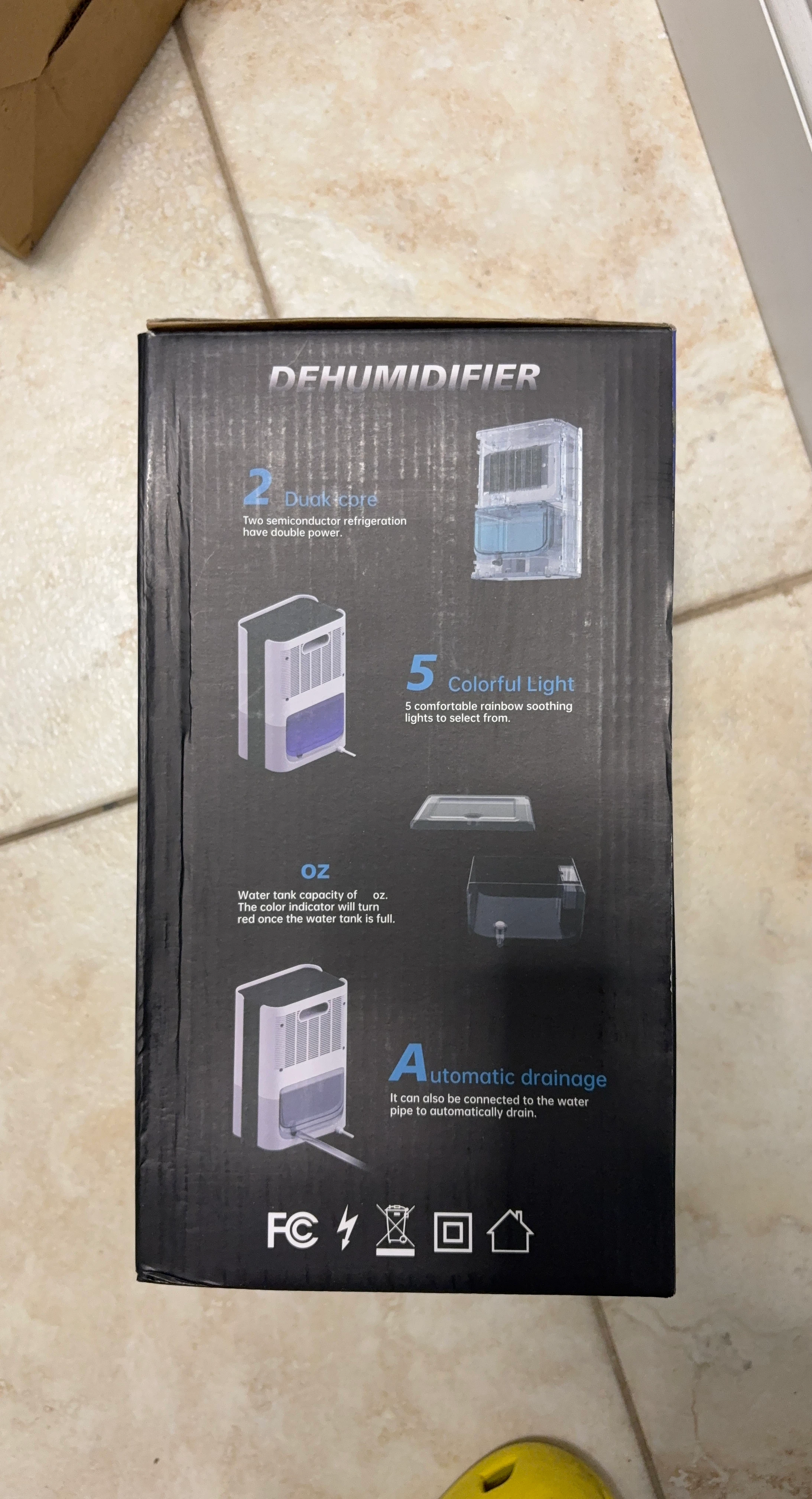 Dehumidifier with Water Tank Capacity and Automatic Drainage