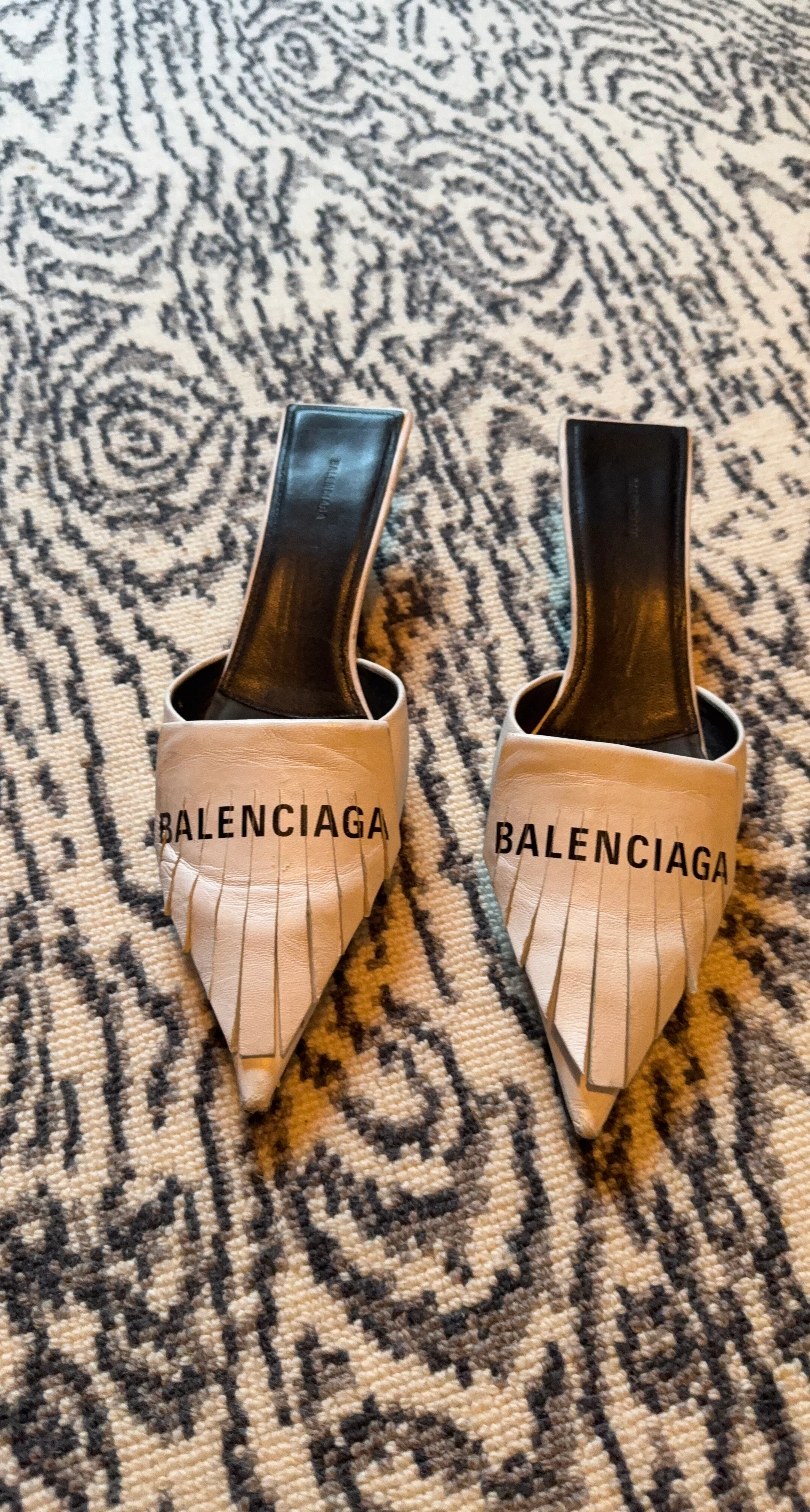 Balenciaga Mules with Fringe
