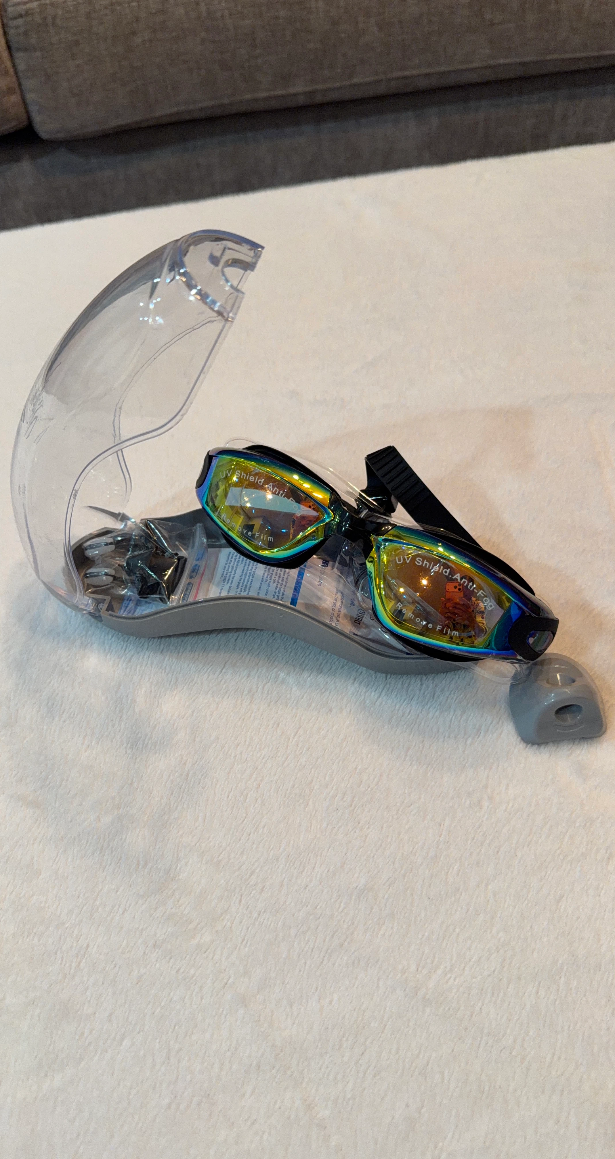 UV Shield Anti-Fog Swimming Goggles with Case
