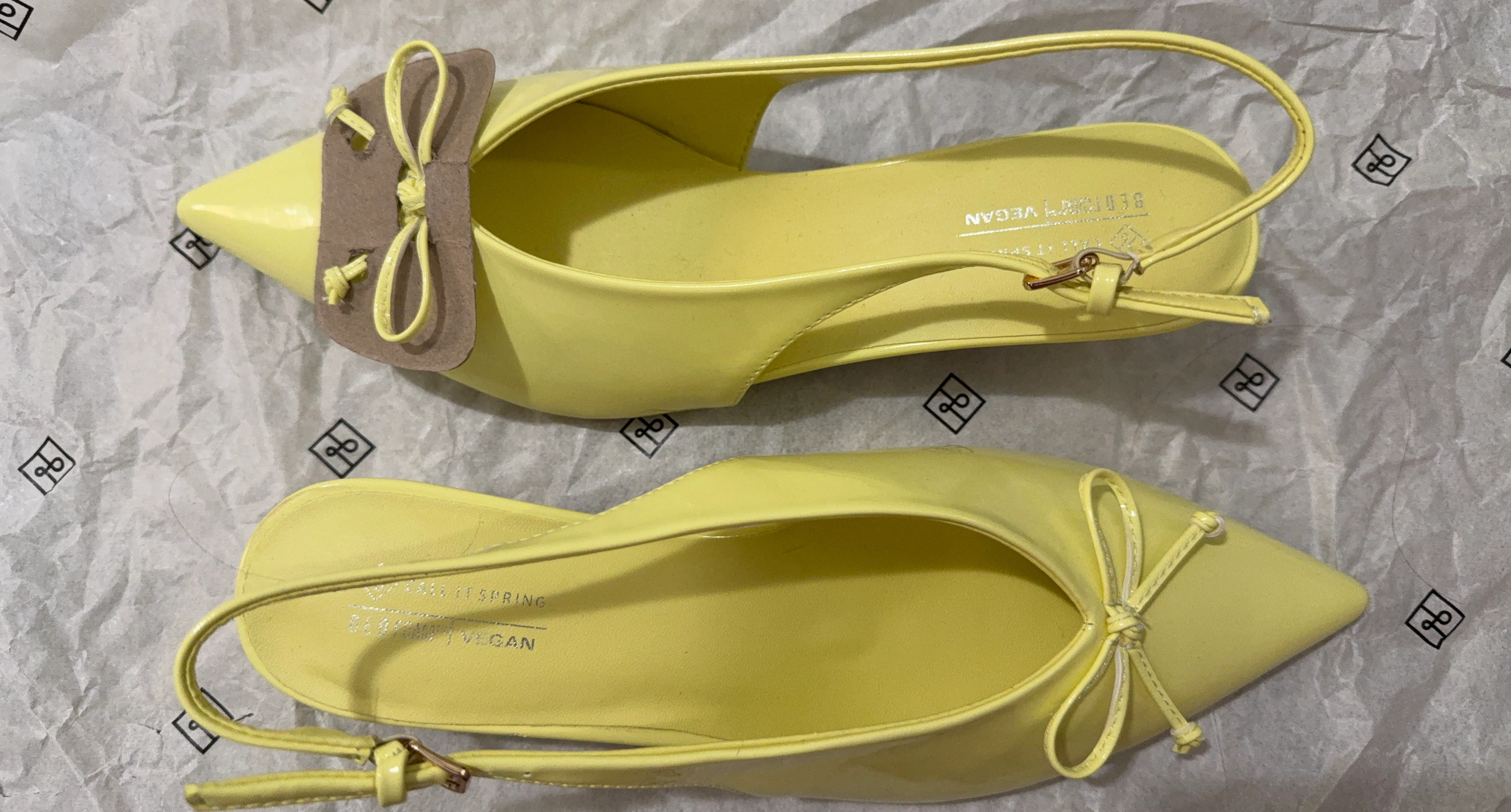 Call It Spring Yellow Slingback Heels