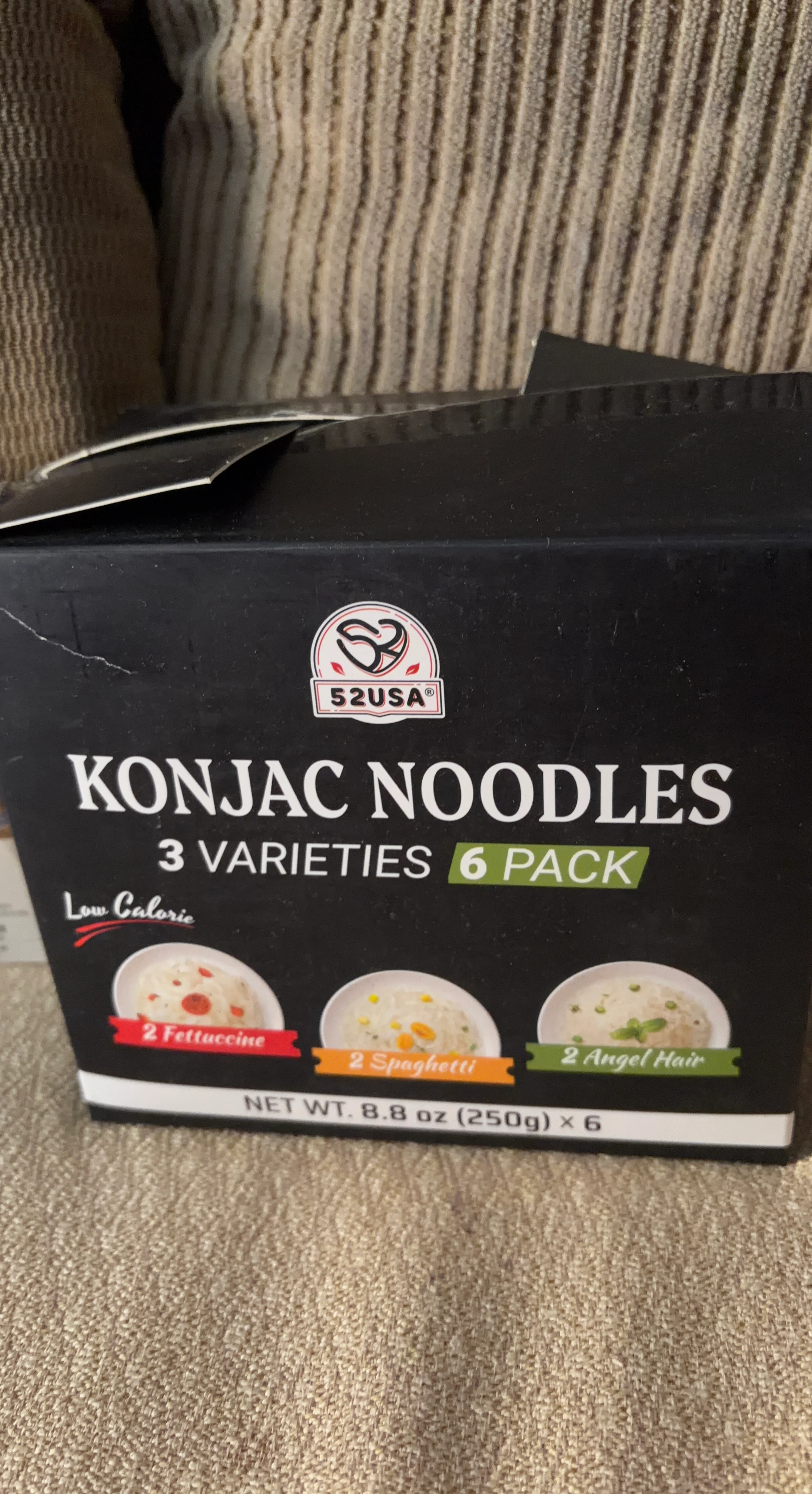 52USA Konjac Noodles 6 Pack (Fettuccine, Spaghetti, Angel Hair)