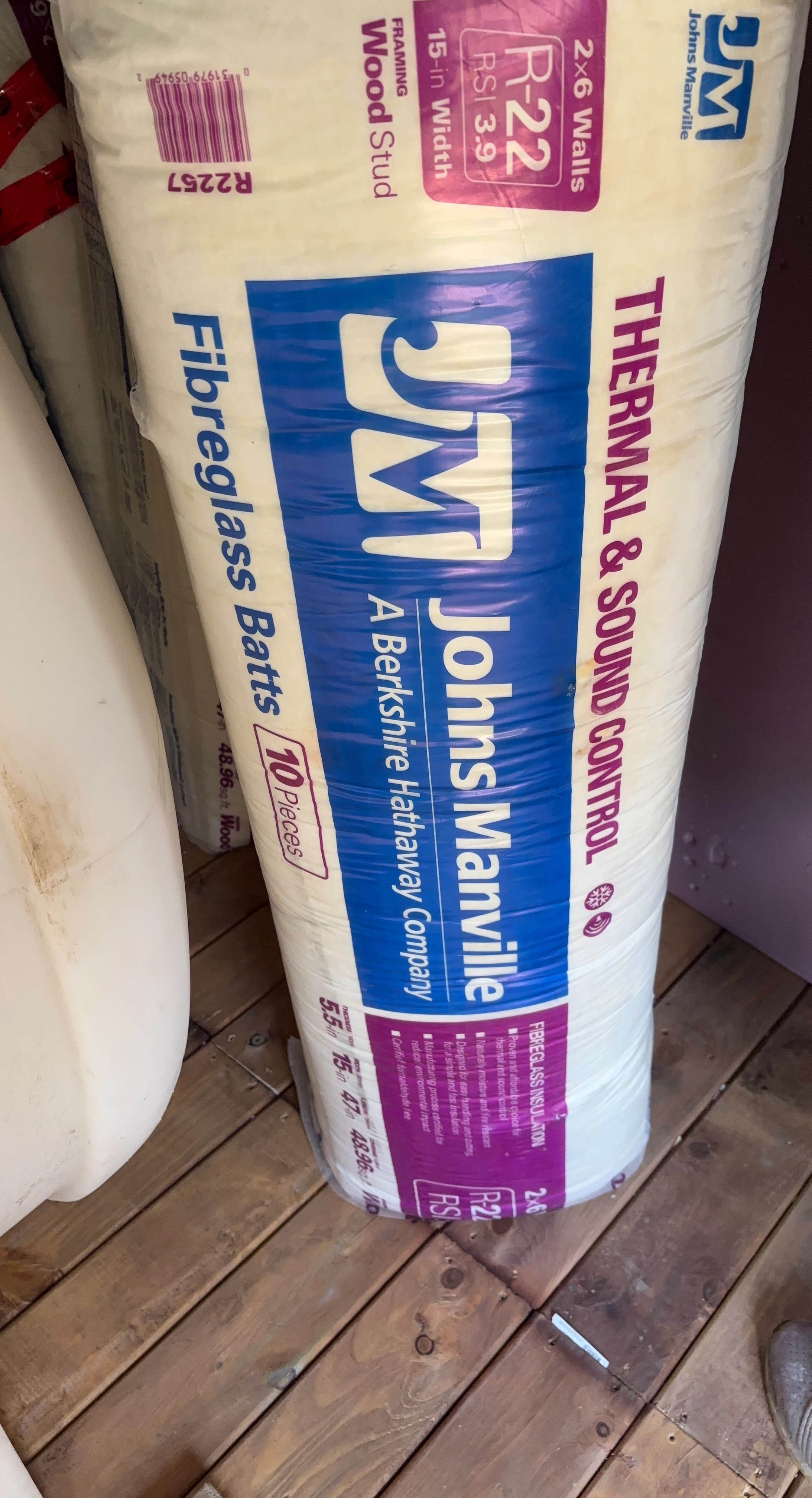 Johns Manville R-22 Fibreglass Insulation Batts